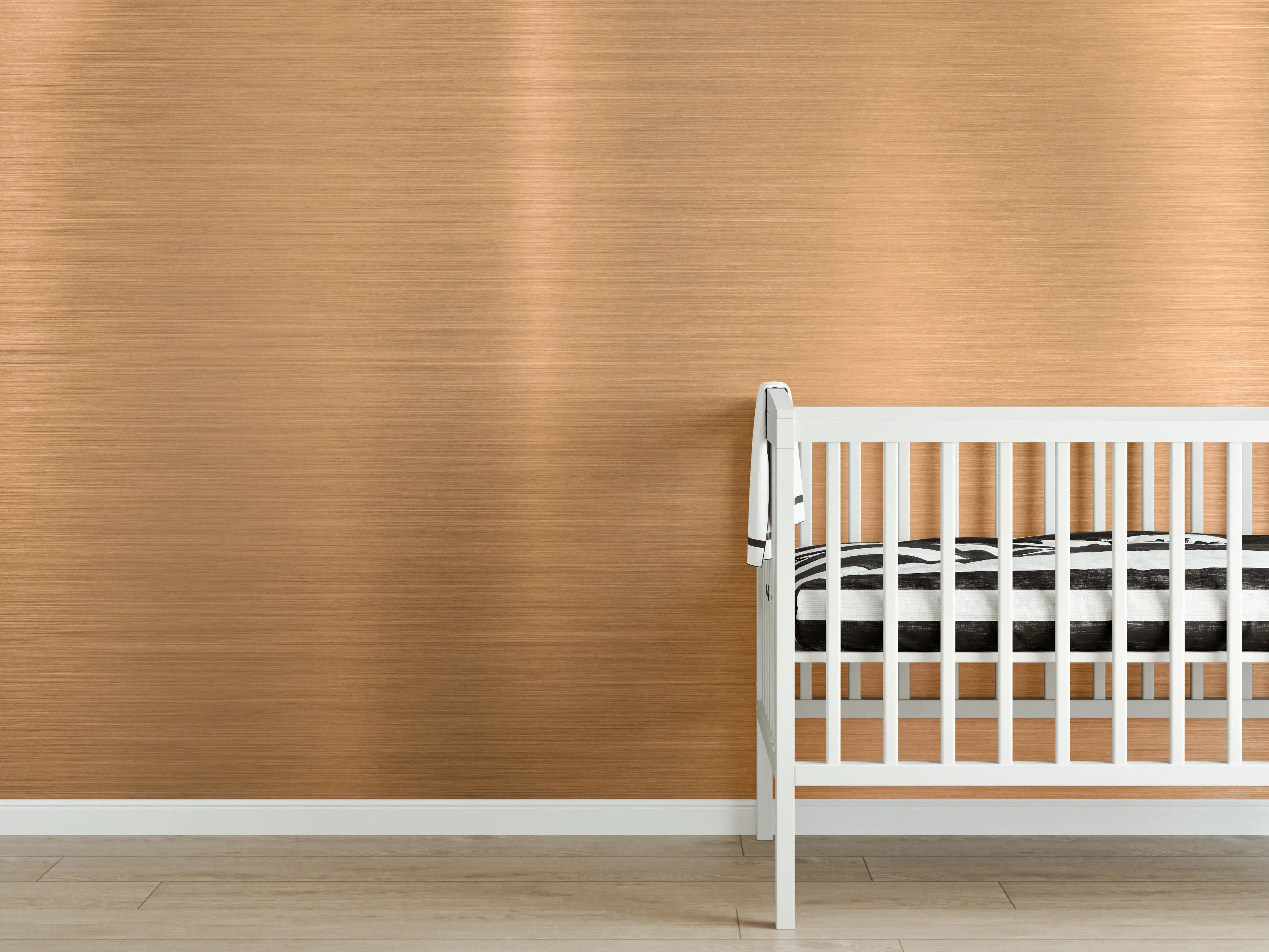 Babyzimmer Wandgestaltung - Goldene Metalltextur mit Reflexionen