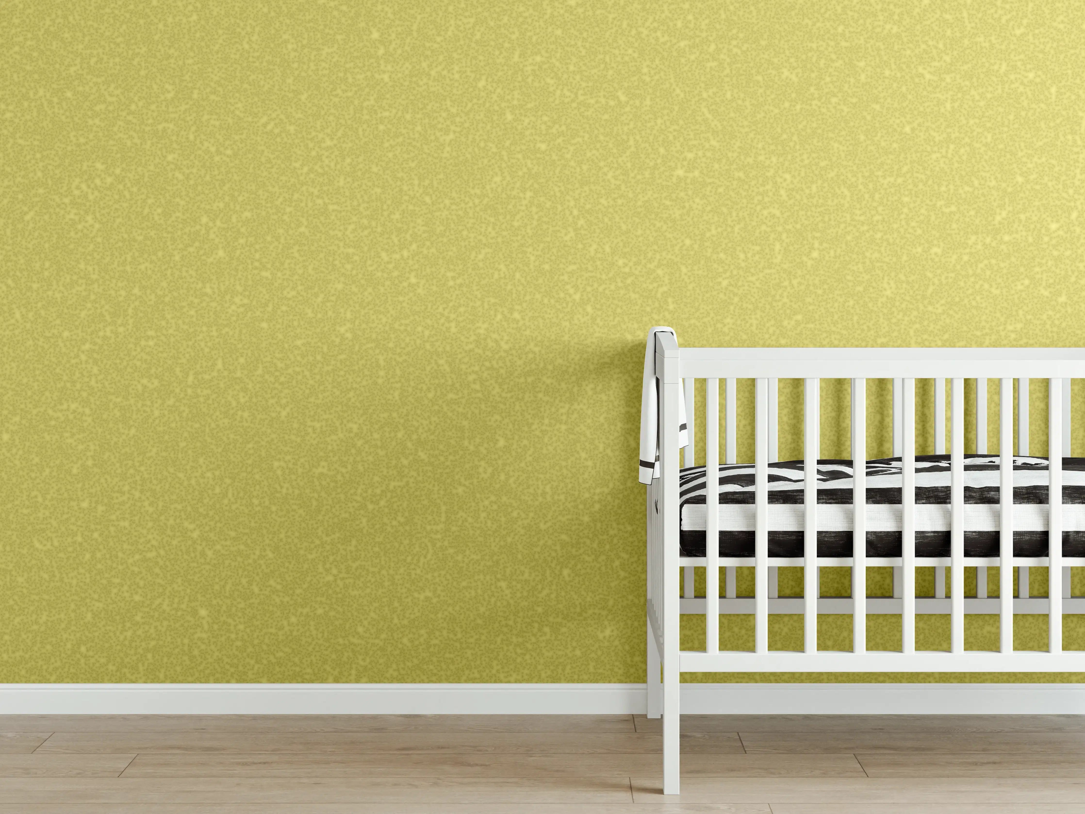 Babyzimmer Wandgestaltung - Goldene Wandtextur - Beleuchtungsfarbe