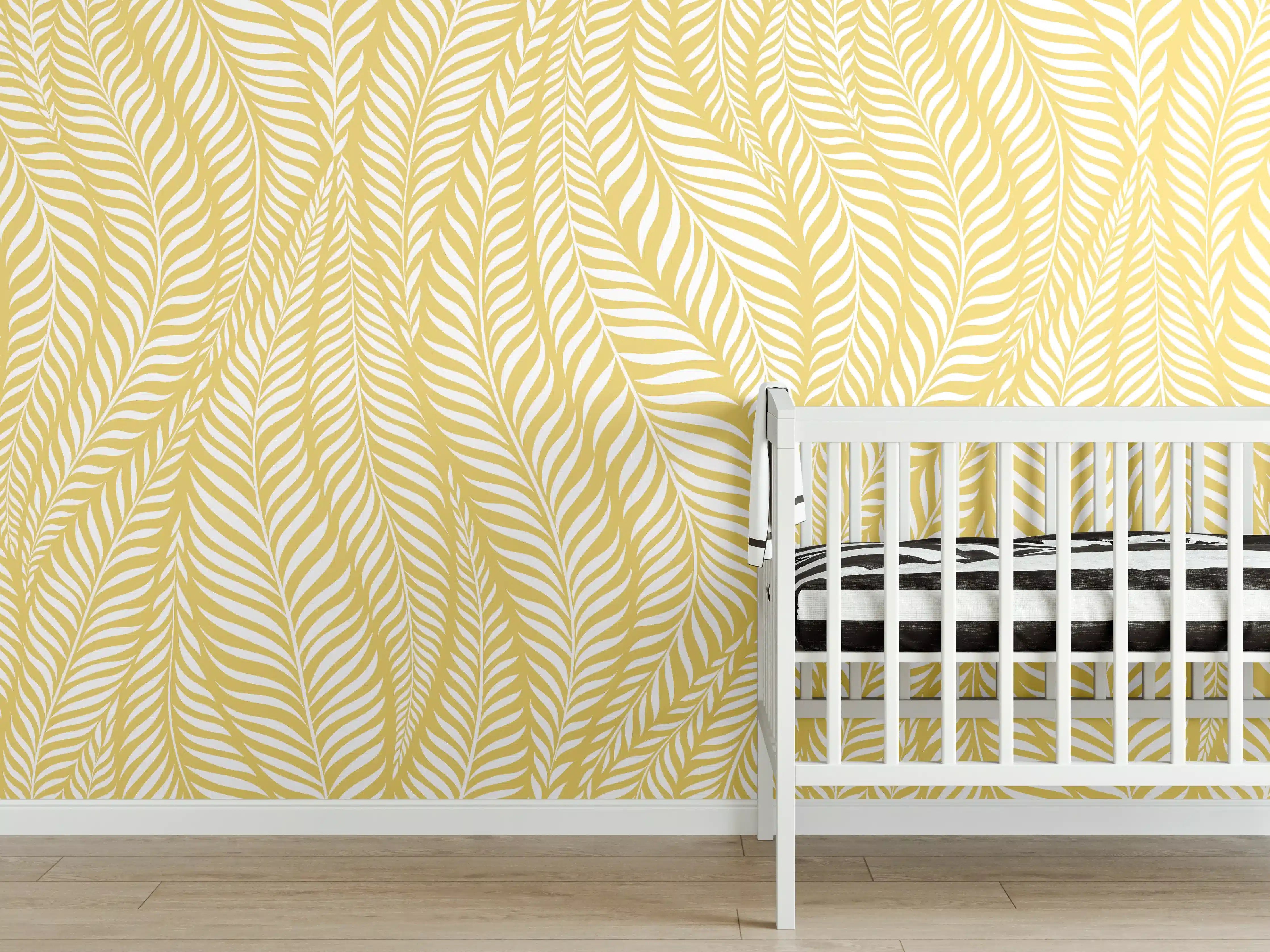 Babyzimmer Wandgestaltung - Goldene Wellenmuster