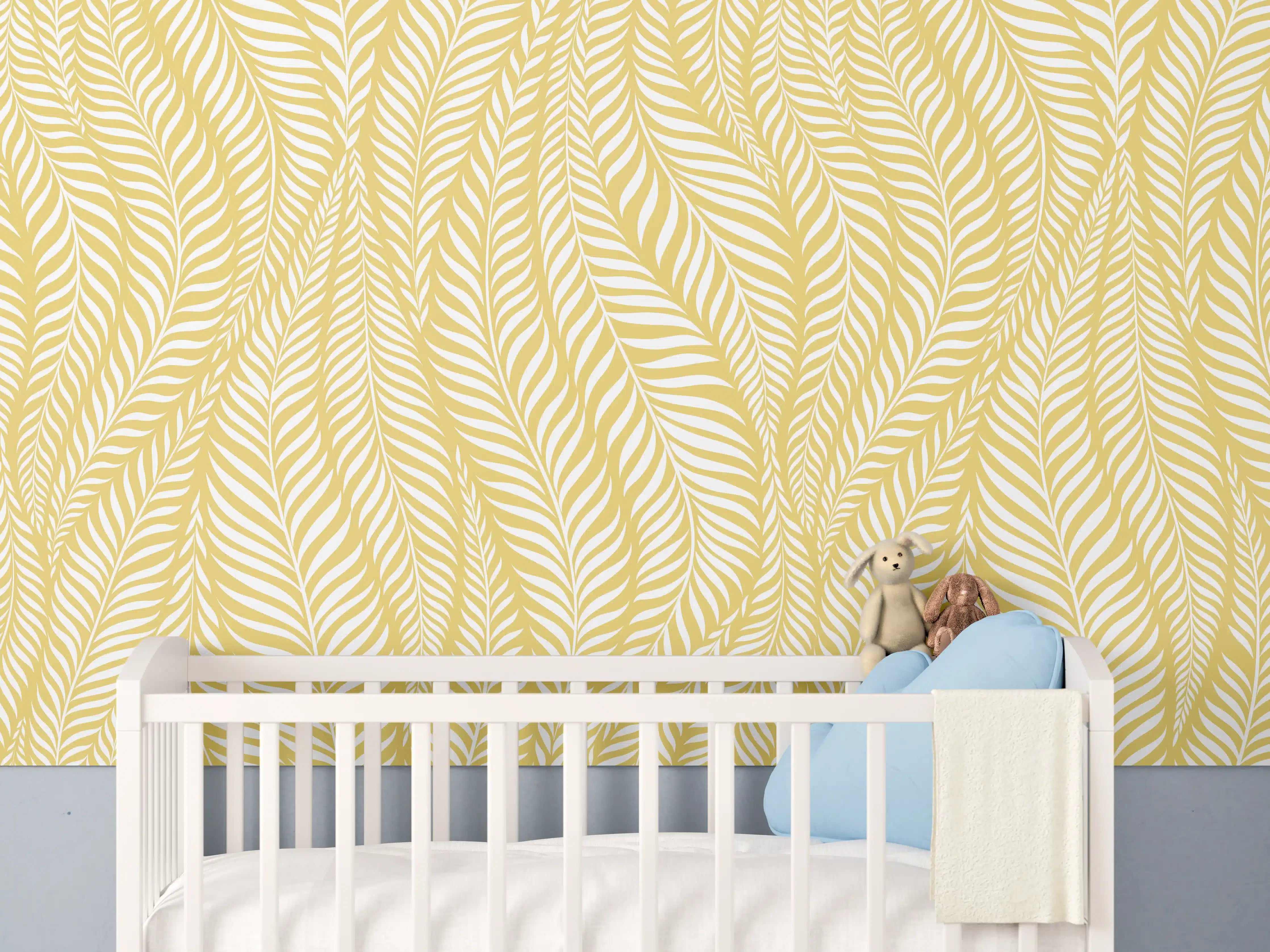 Babyzimmer Wandgestaltung - Goldene Wellenmuster