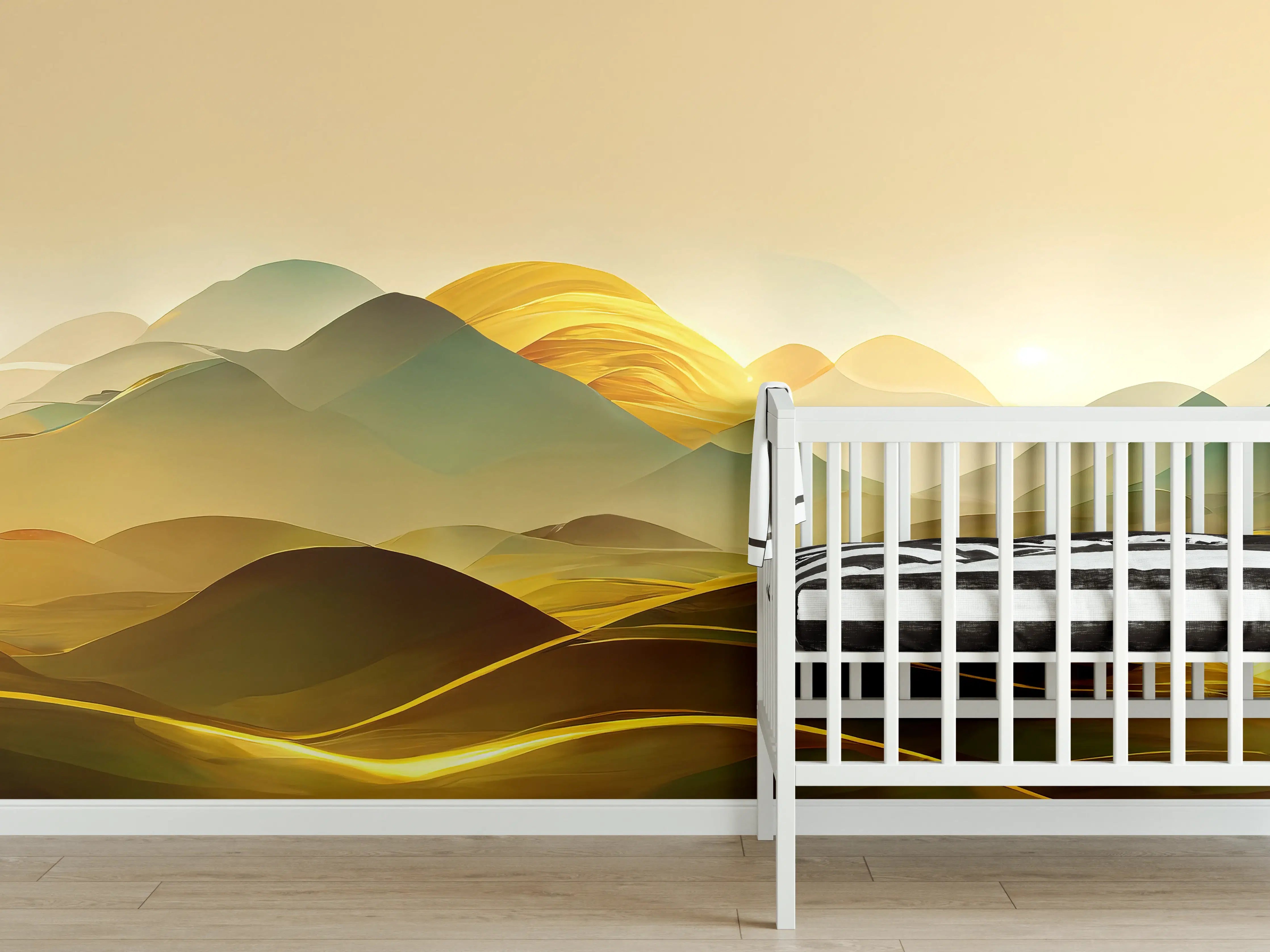 Babyzimmer Wandgestaltung - Goldene Wüste - Illustration