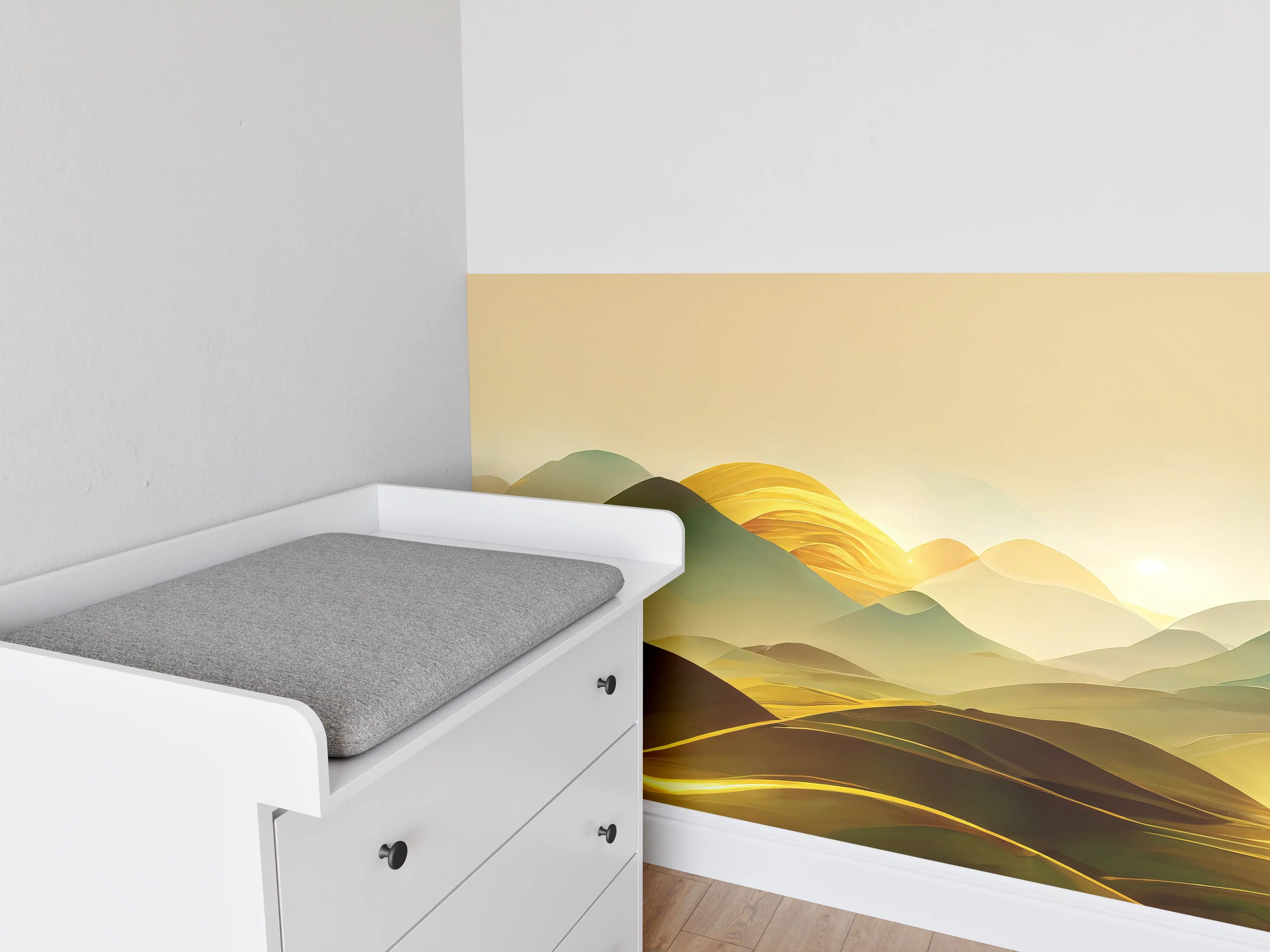 Babyzimmer Wandgestaltung - Goldene Wüste - Illustration