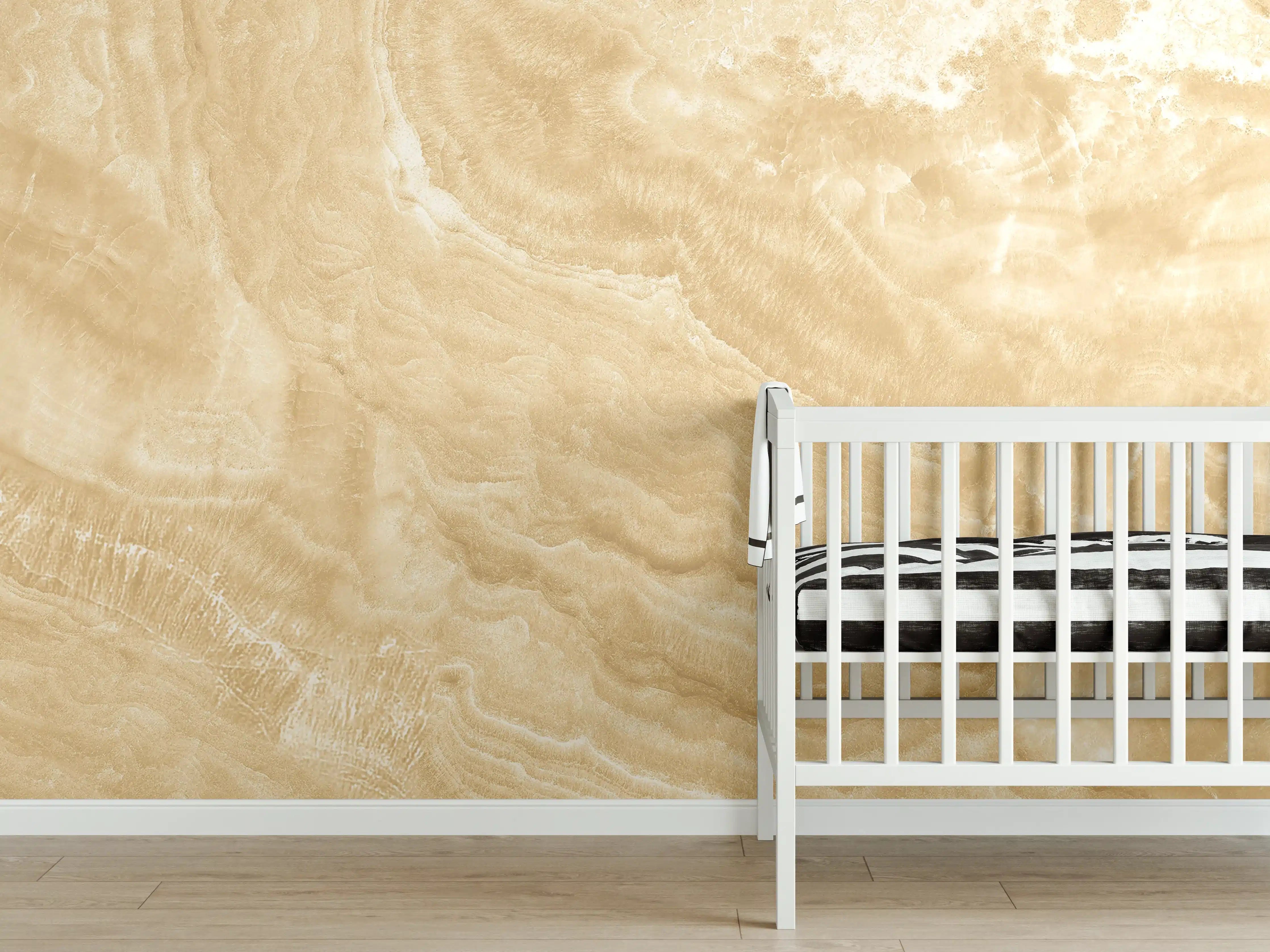 Babyzimmer Wandgestaltung - Goldener Marmor
