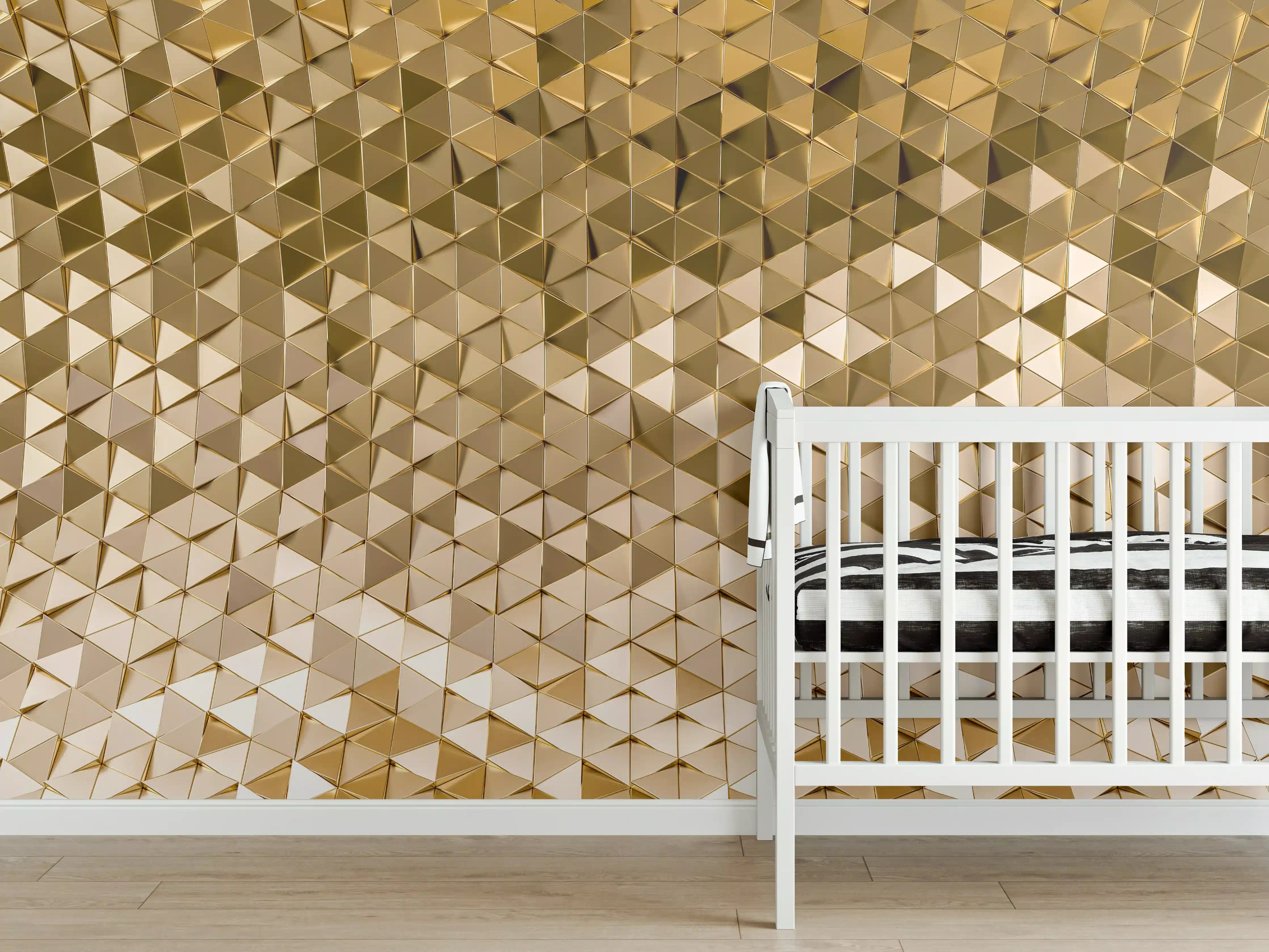 Babyzimmer Wandgestaltung - Goldenes Dreieck-Muster