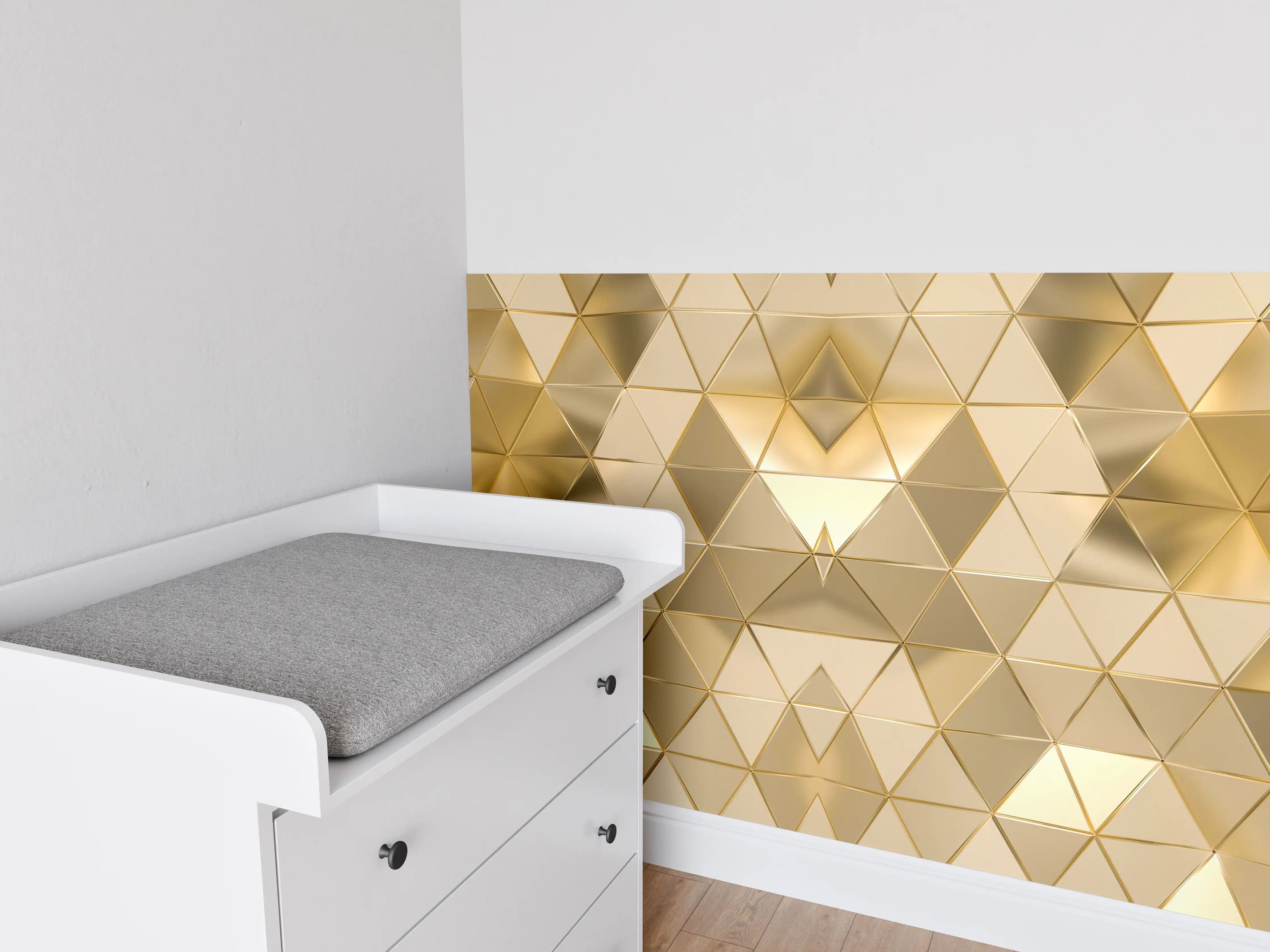 Babyzimmer Wandgestaltung - Goldenes Geometrie-Muster