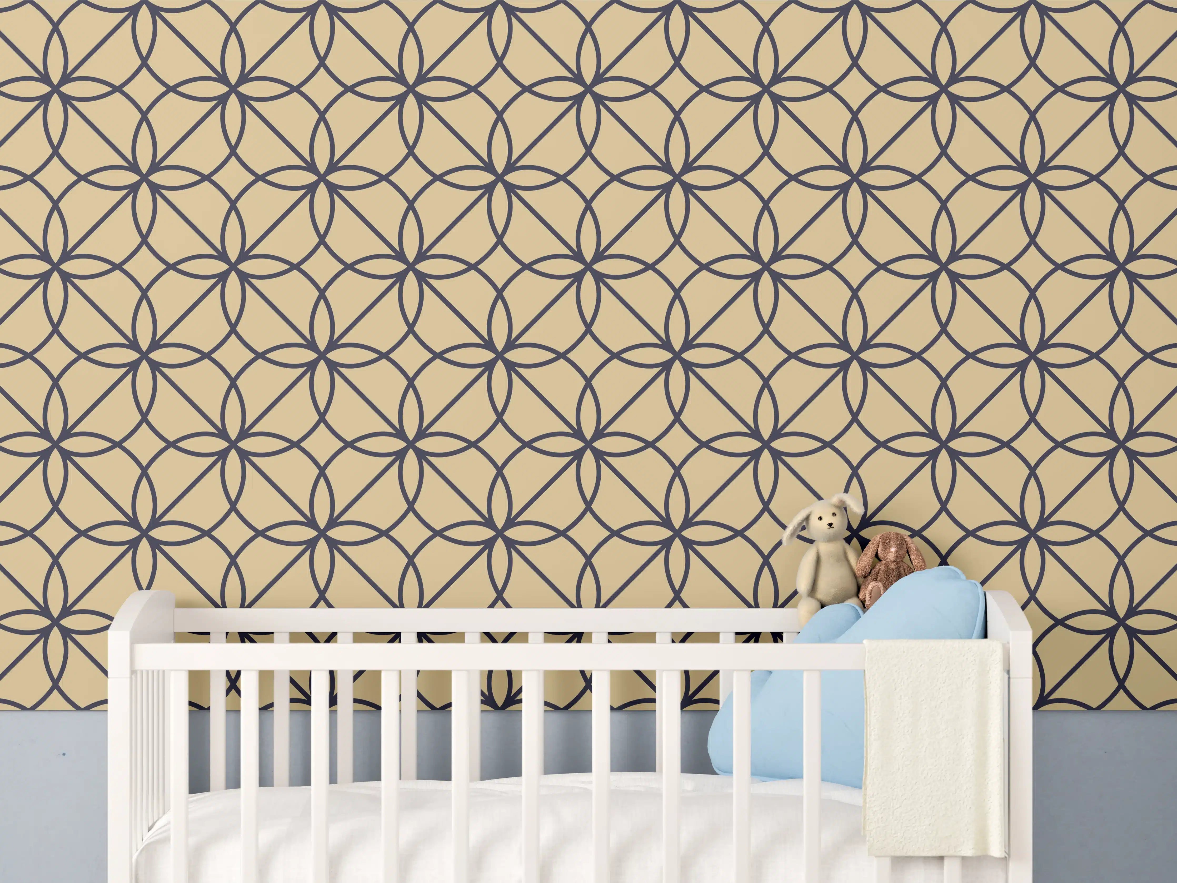 Babyzimmer Wandgestaltung - Goldenes Geometrisches Muster