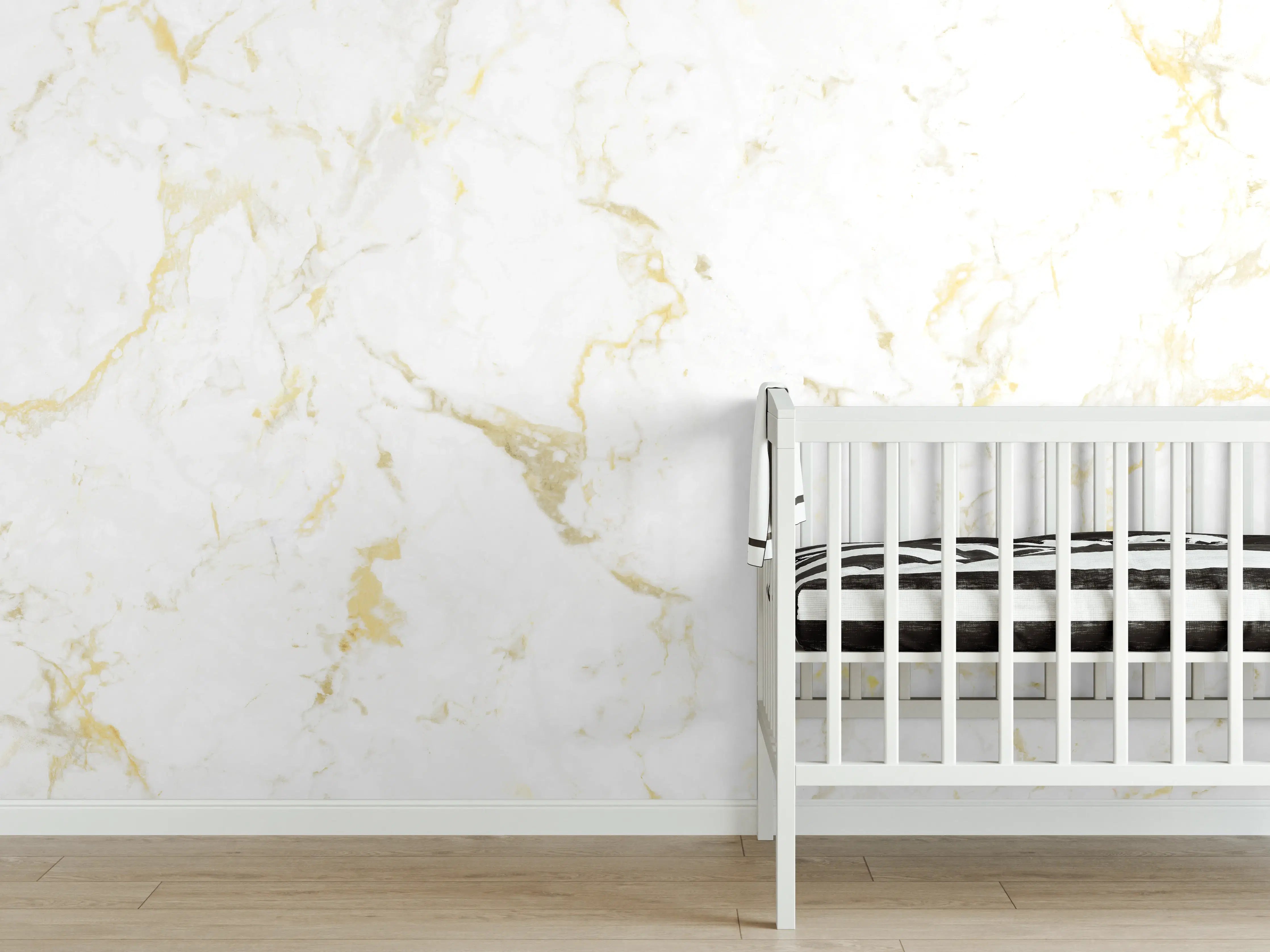 Babyzimmer Wandgestaltung - Goldmarmor Textur