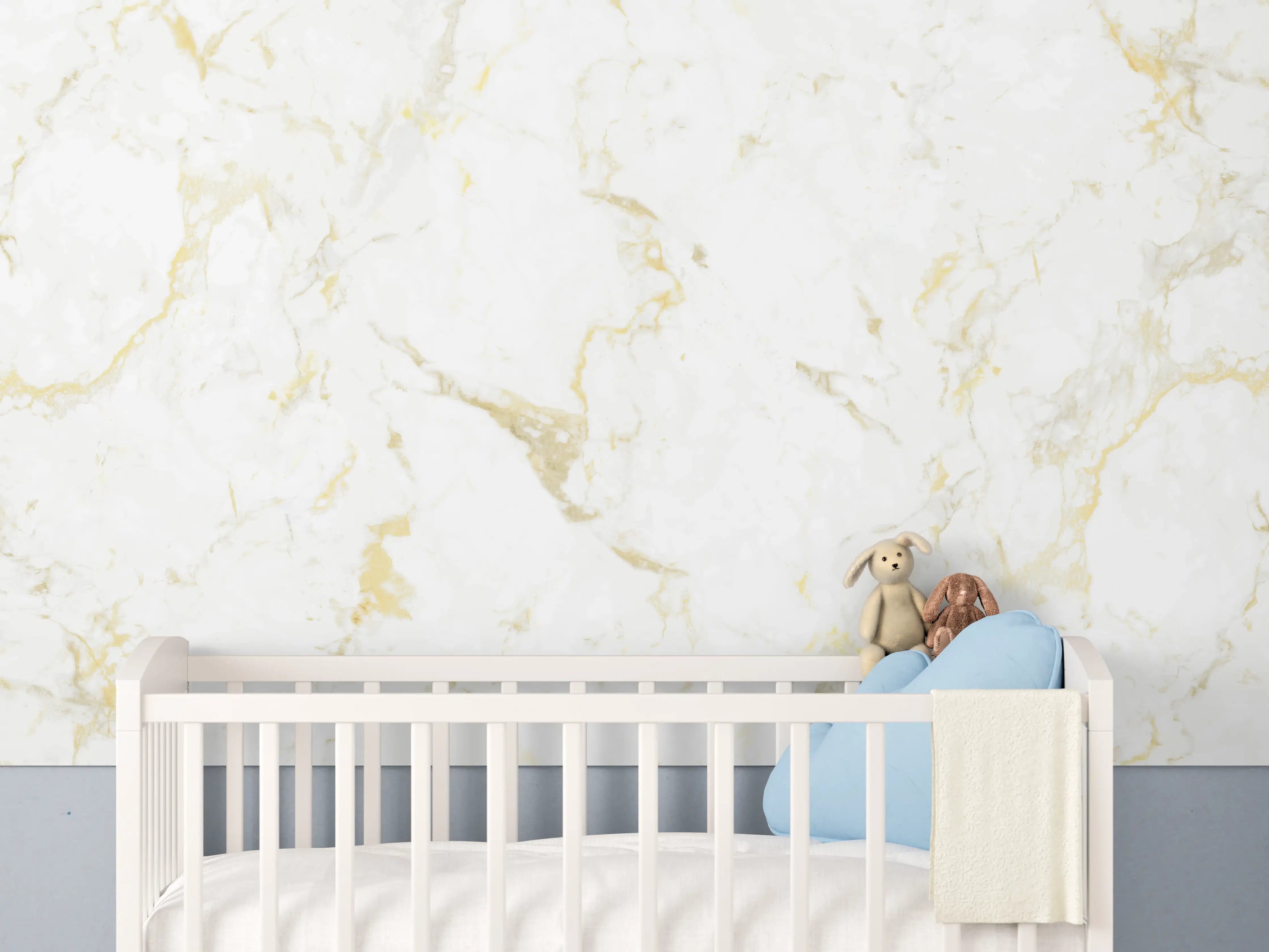 Babyzimmer Wandgestaltung - Goldmarmor Textur