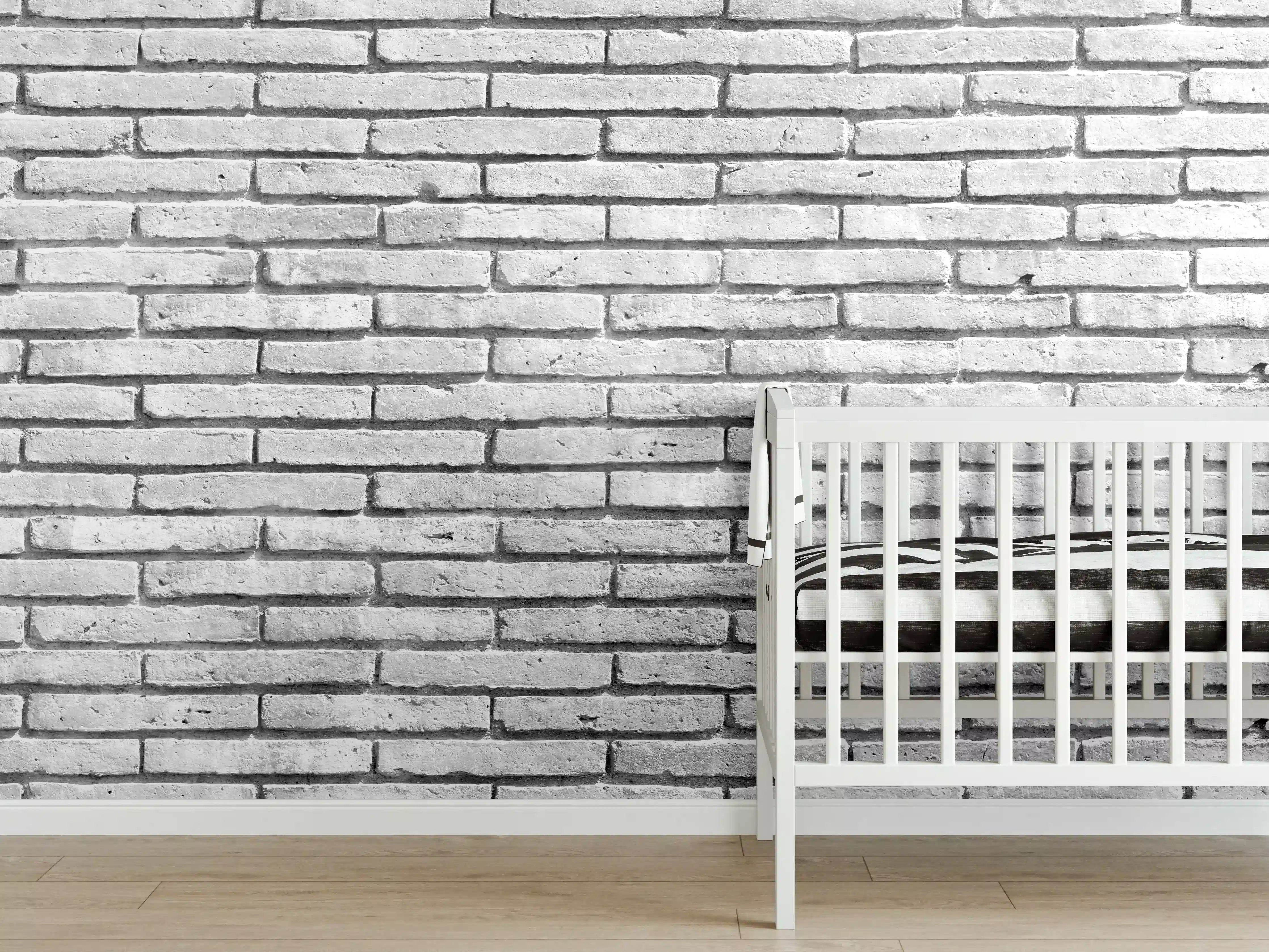 Babyzimmer Wandgestaltung - Gräuliche Grunge Steinmauer