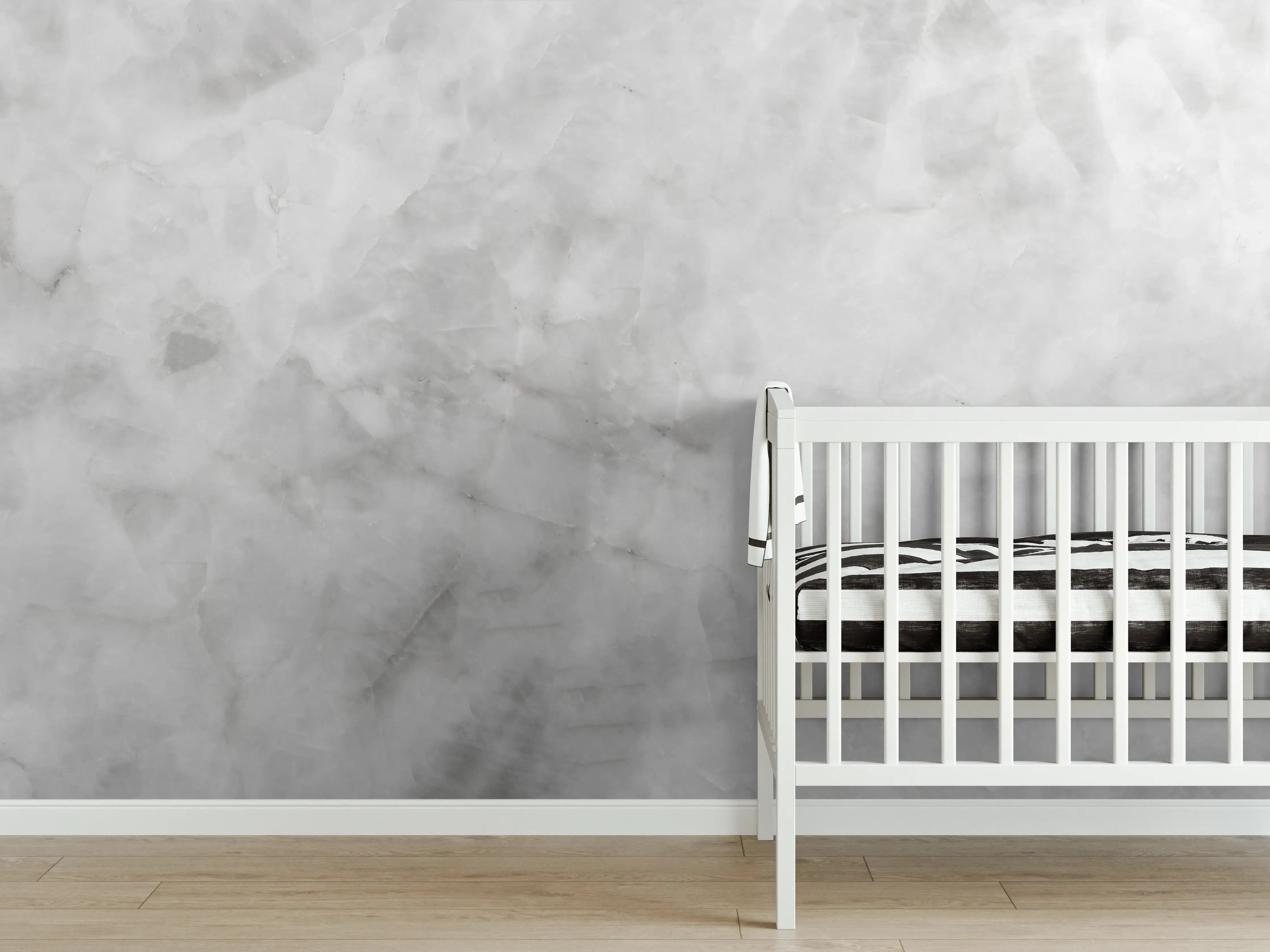 Babyzimmer Wandgestaltung - Gräuliche Marmor Textur