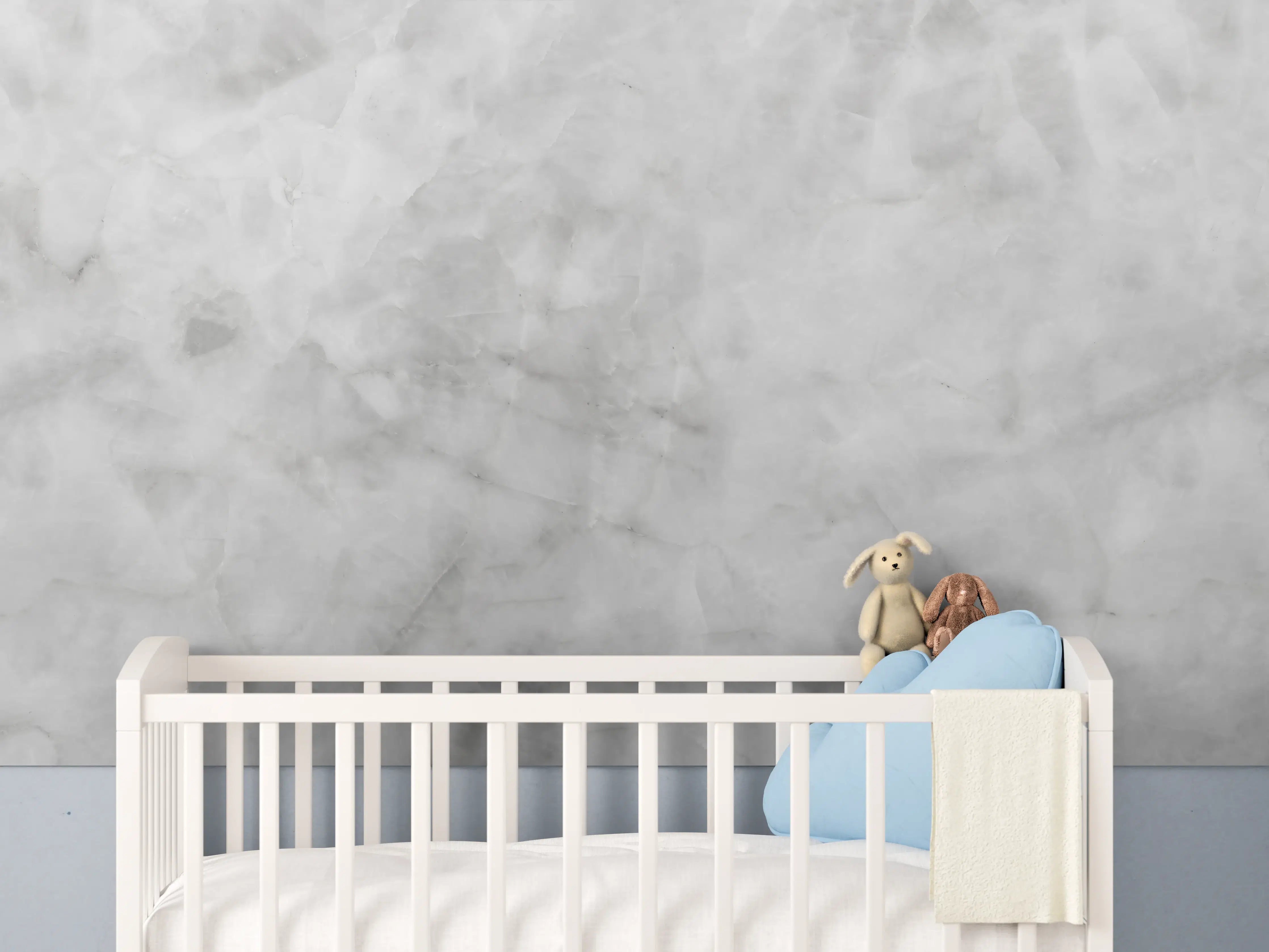 Babyzimmer Wandgestaltung - Gräuliche Marmor Textur