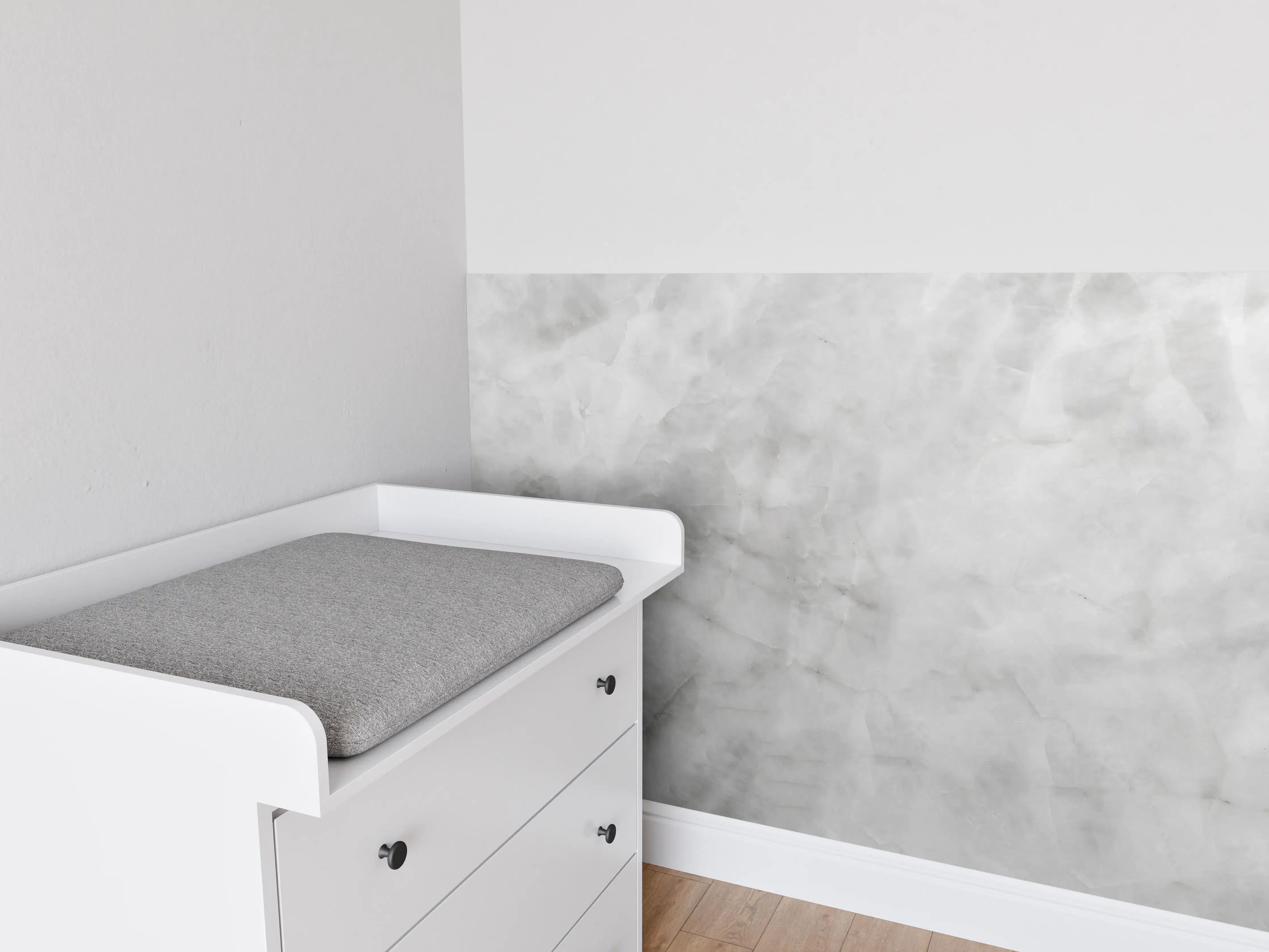 Babyzimmer Wandgestaltung - Gräuliche Marmor Textur