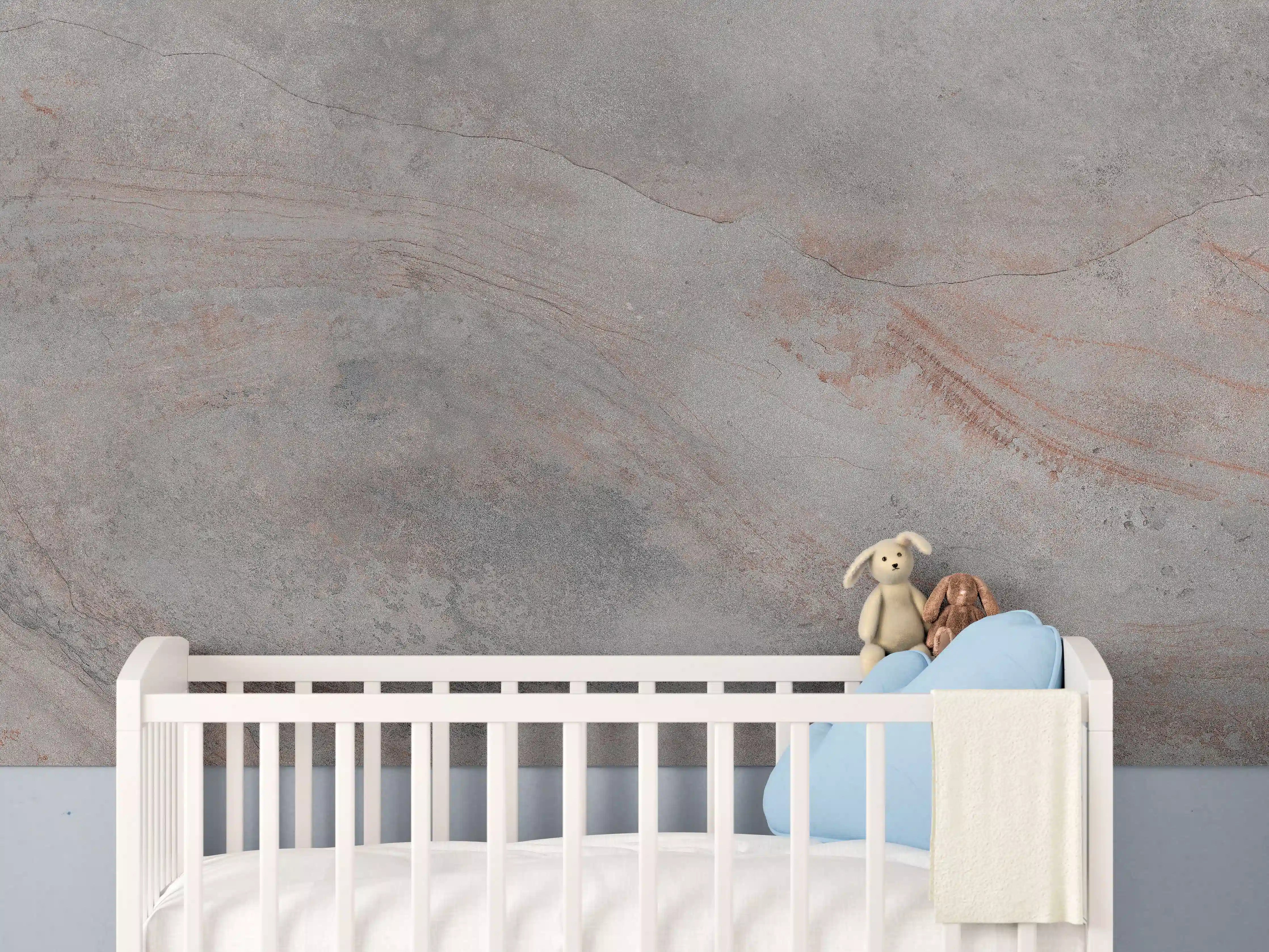 Babyzimmer Wandgestaltung - Gräuliche Vintage Marmor Textur