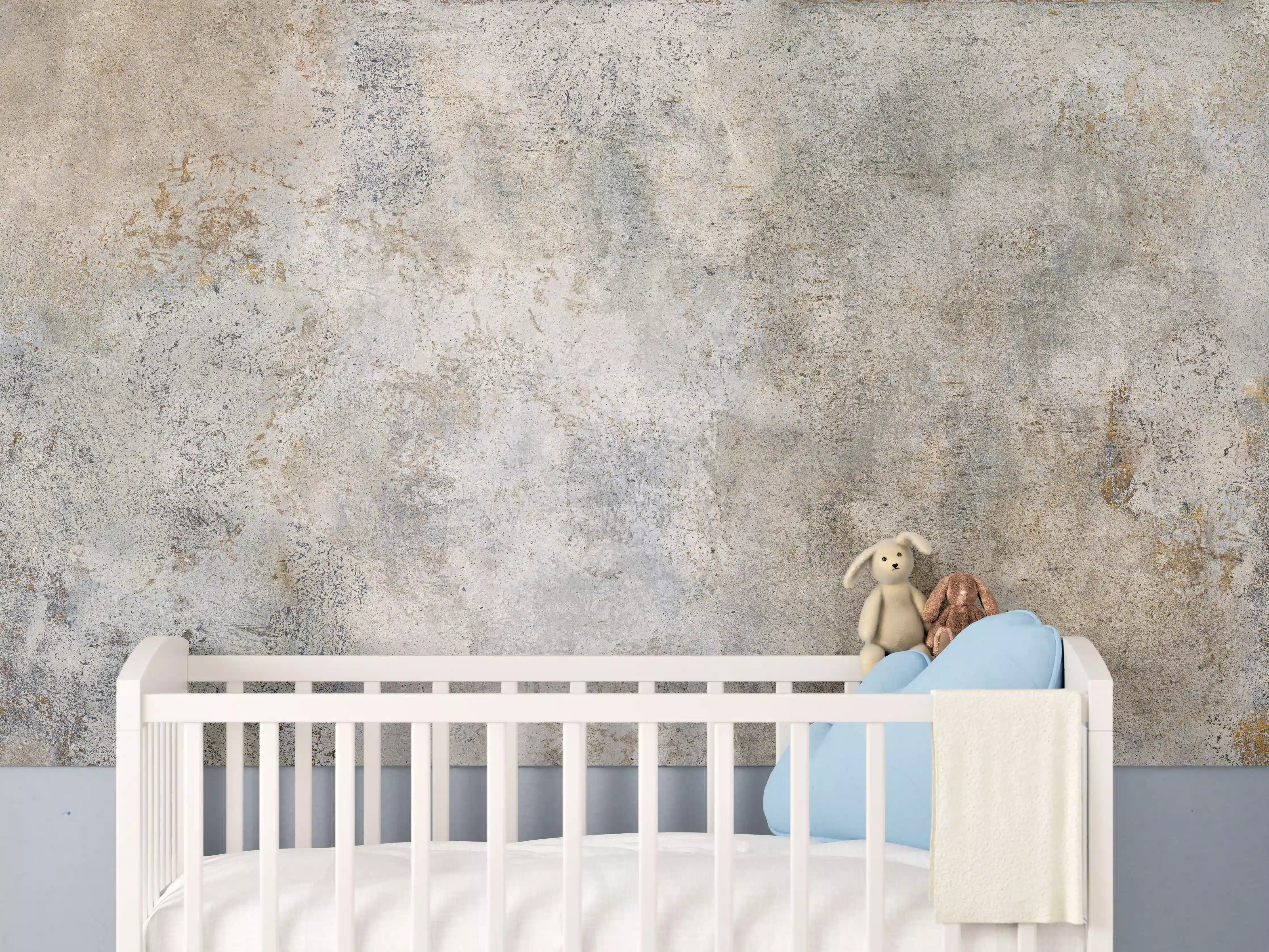 Babyzimmer Wandgestaltung - Gräuliche Zement Textur
