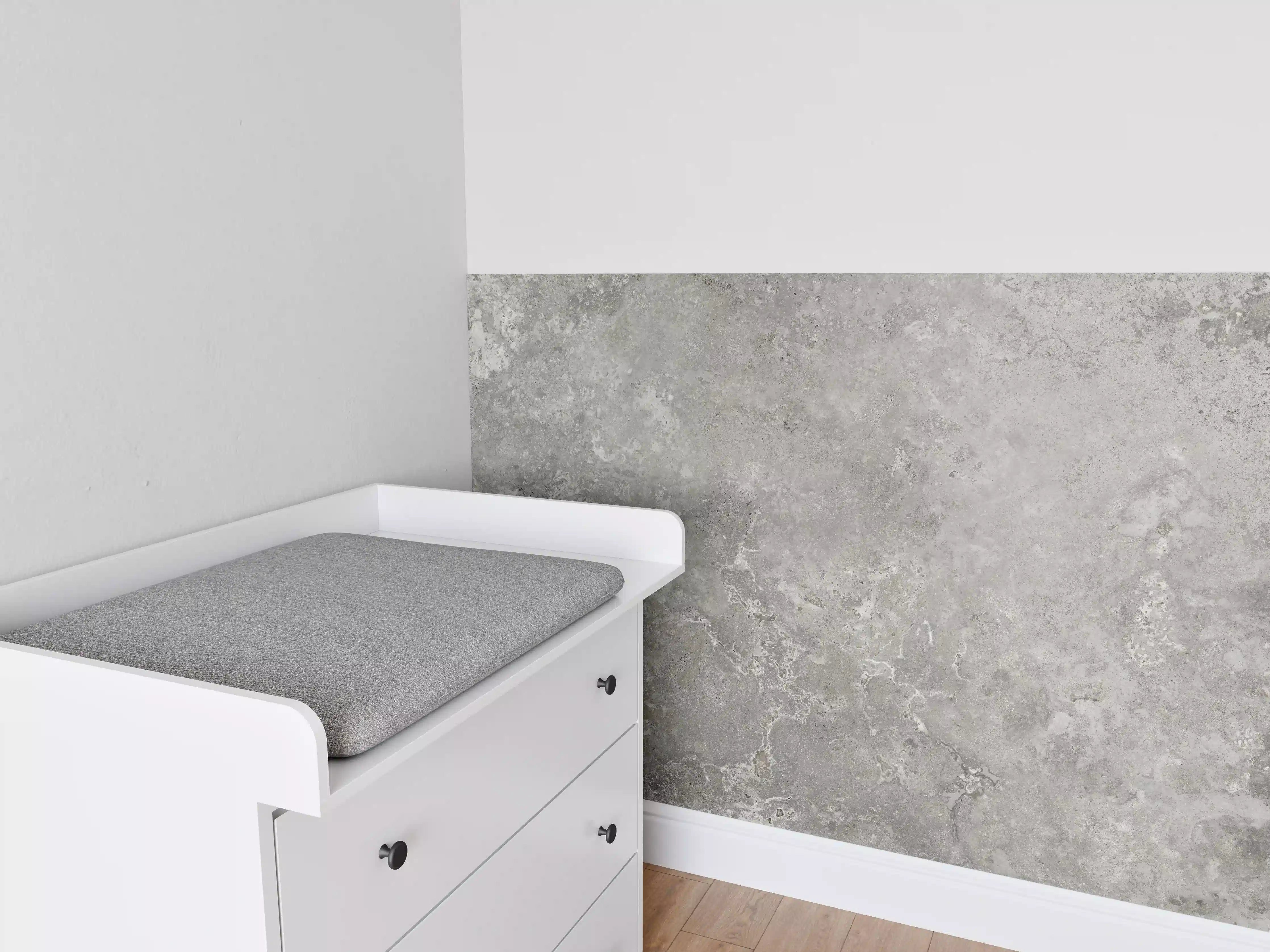 Babyzimmer Wandgestaltung - Gräulicher Zement