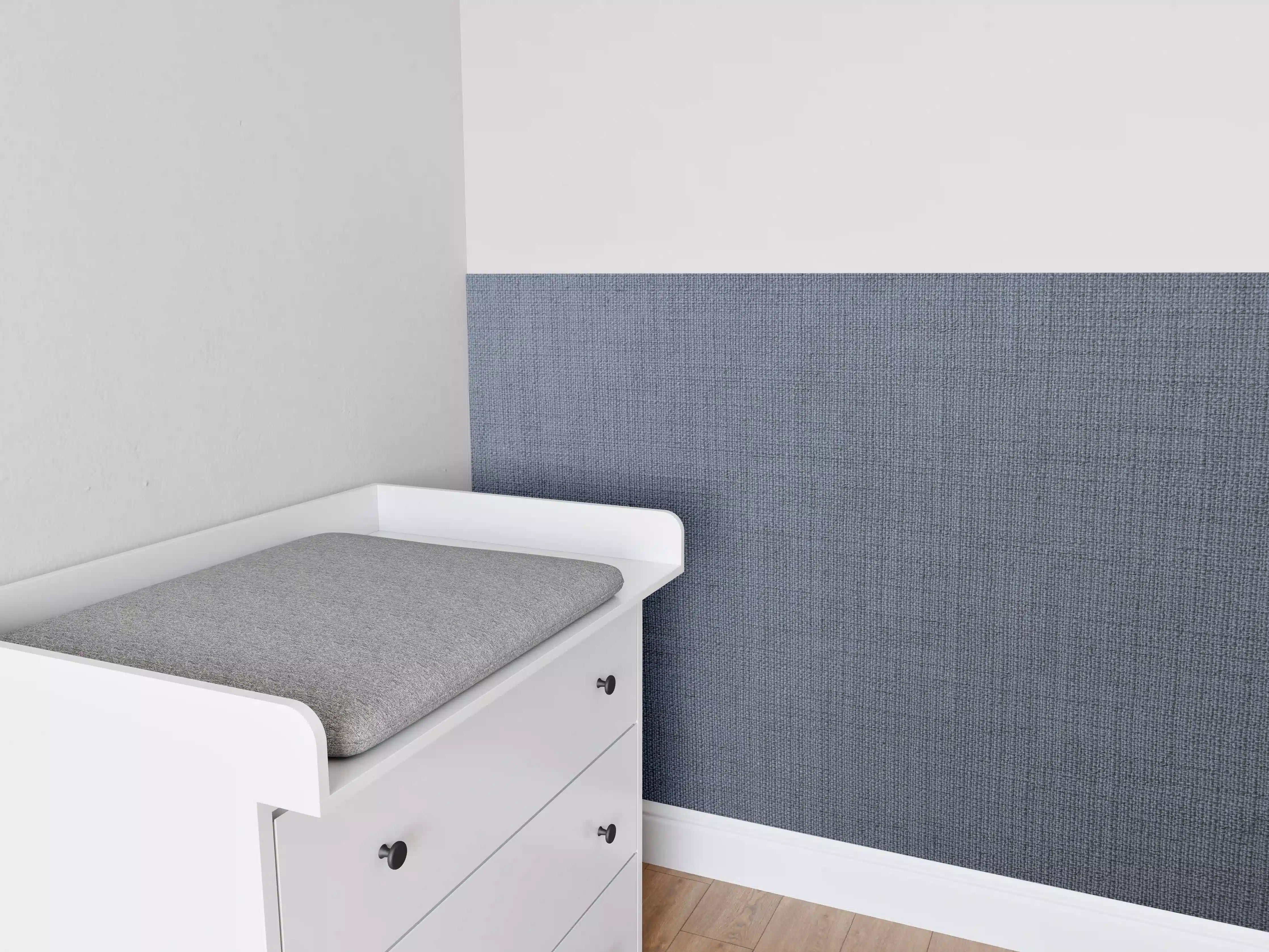 Babyzimmer Wandgestaltung - Gräulicher gewebter Stoff
