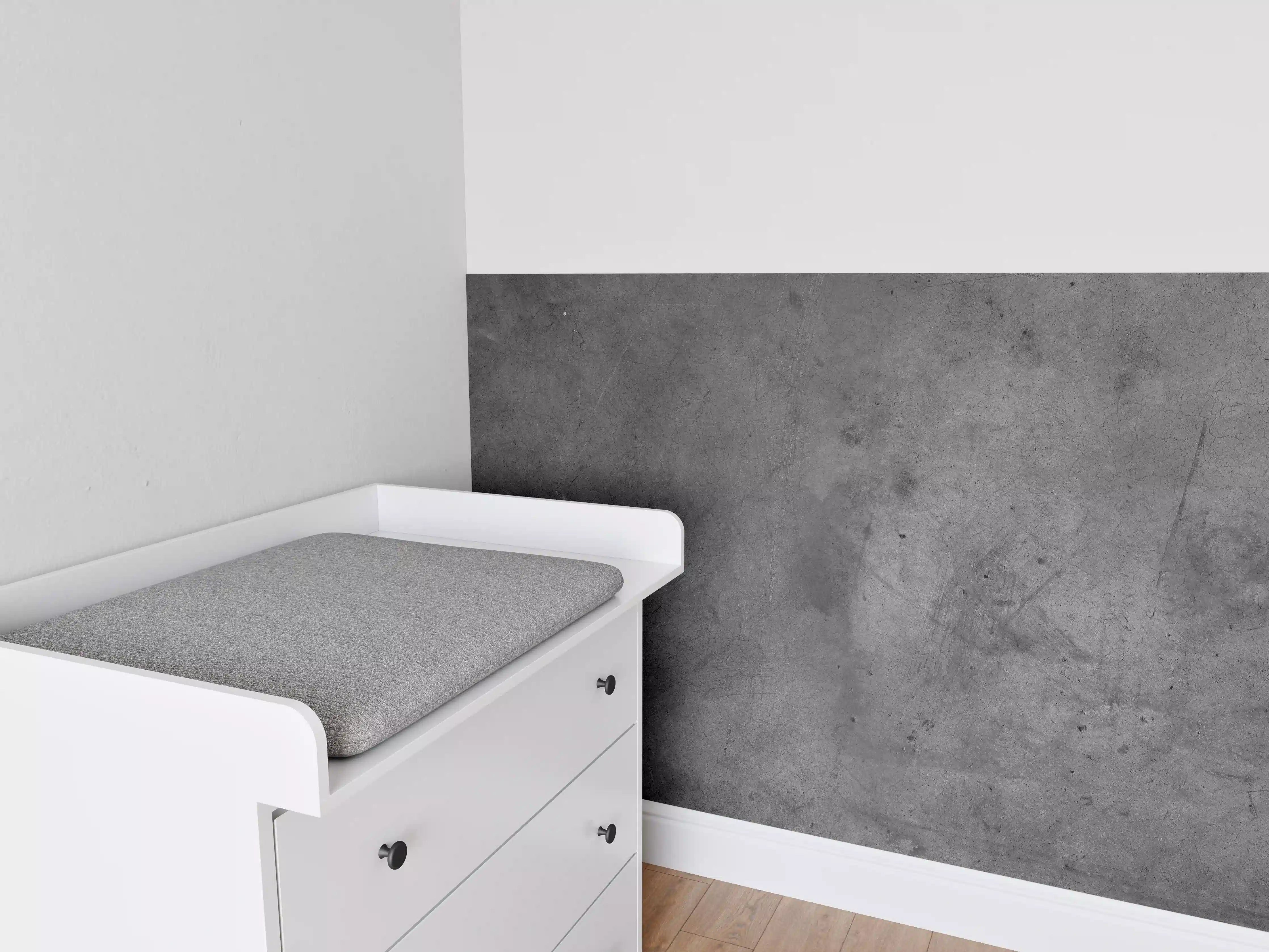 Babyzimmer Wandgestaltung - Gräulicher rauer Beton - Dunkel