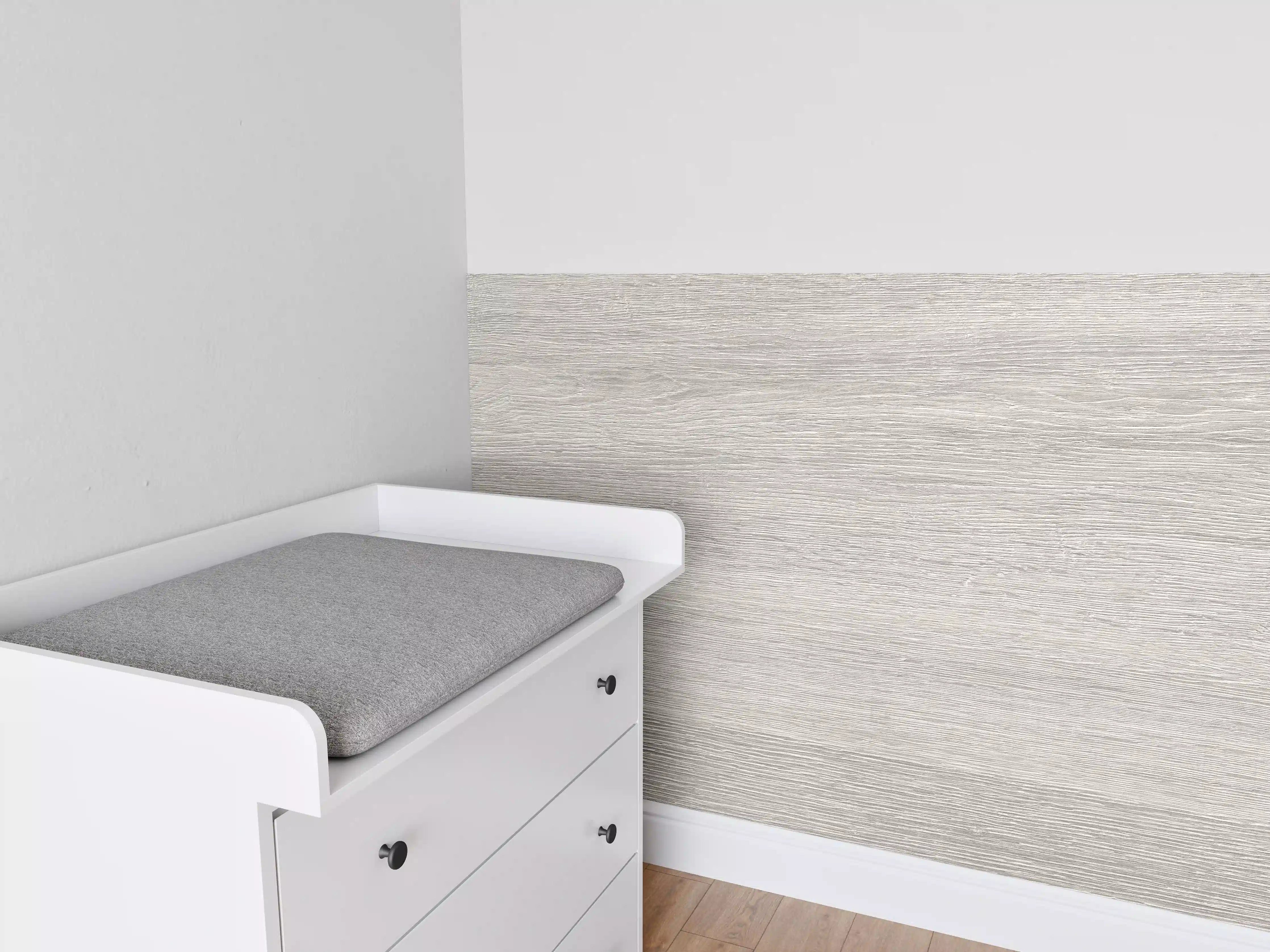 Babyzimmer Wandgestaltung - Gräuliches Eichenholzplatte