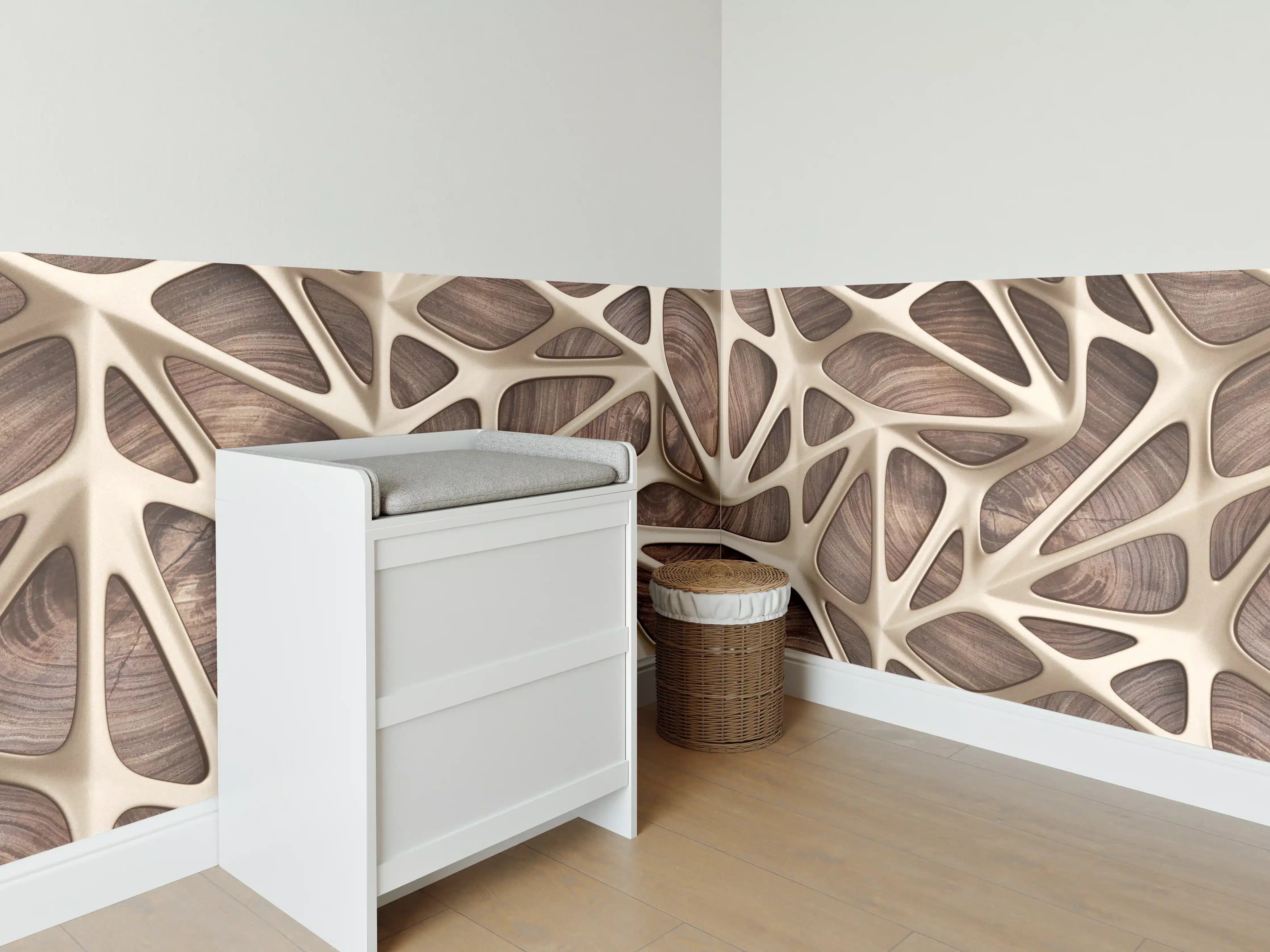 Babyzimmer Wandgestaltung - Gräuliches Gitter Muster