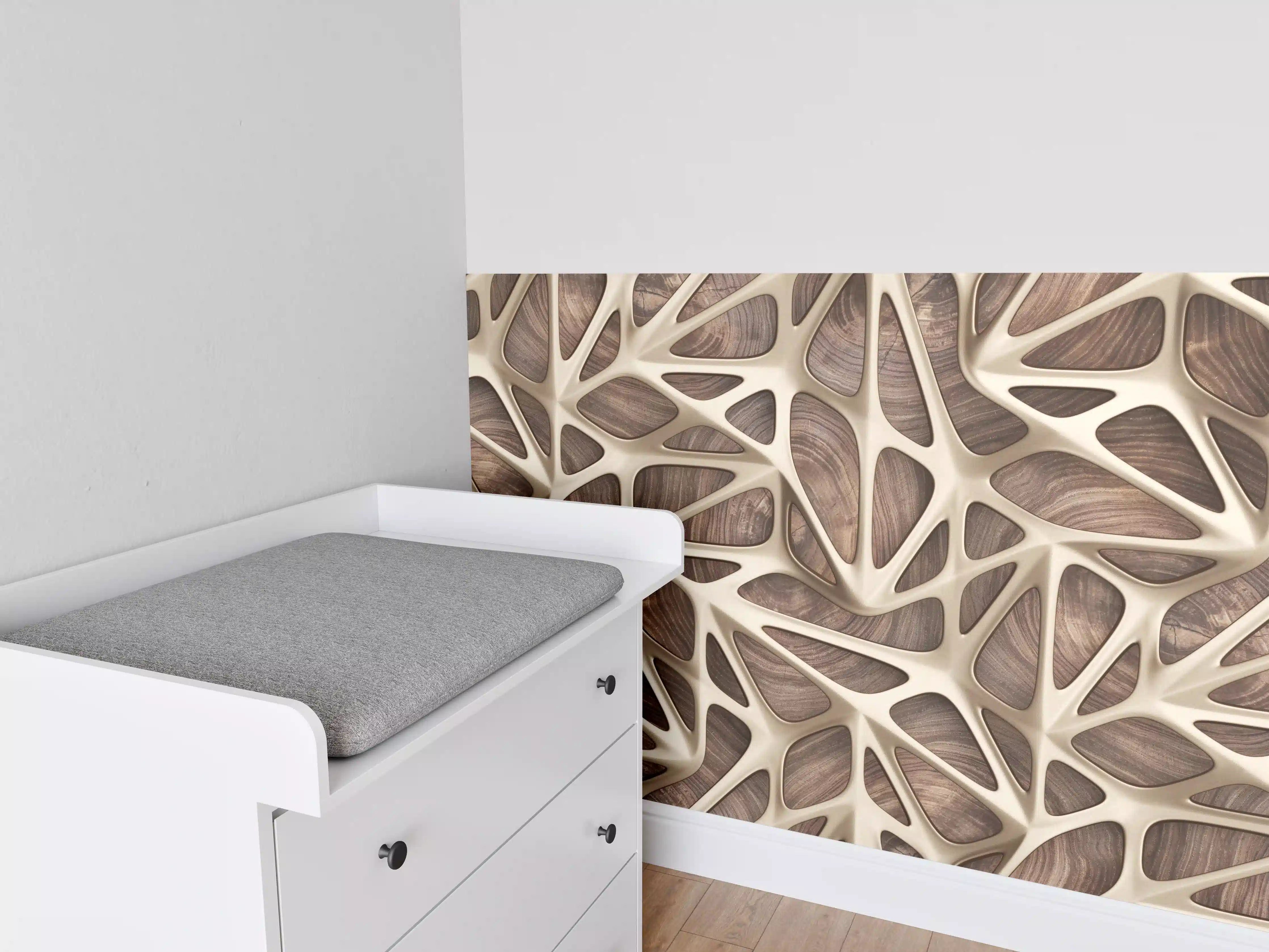 Babyzimmer Wandgestaltung - Gräuliches Gitter Muster