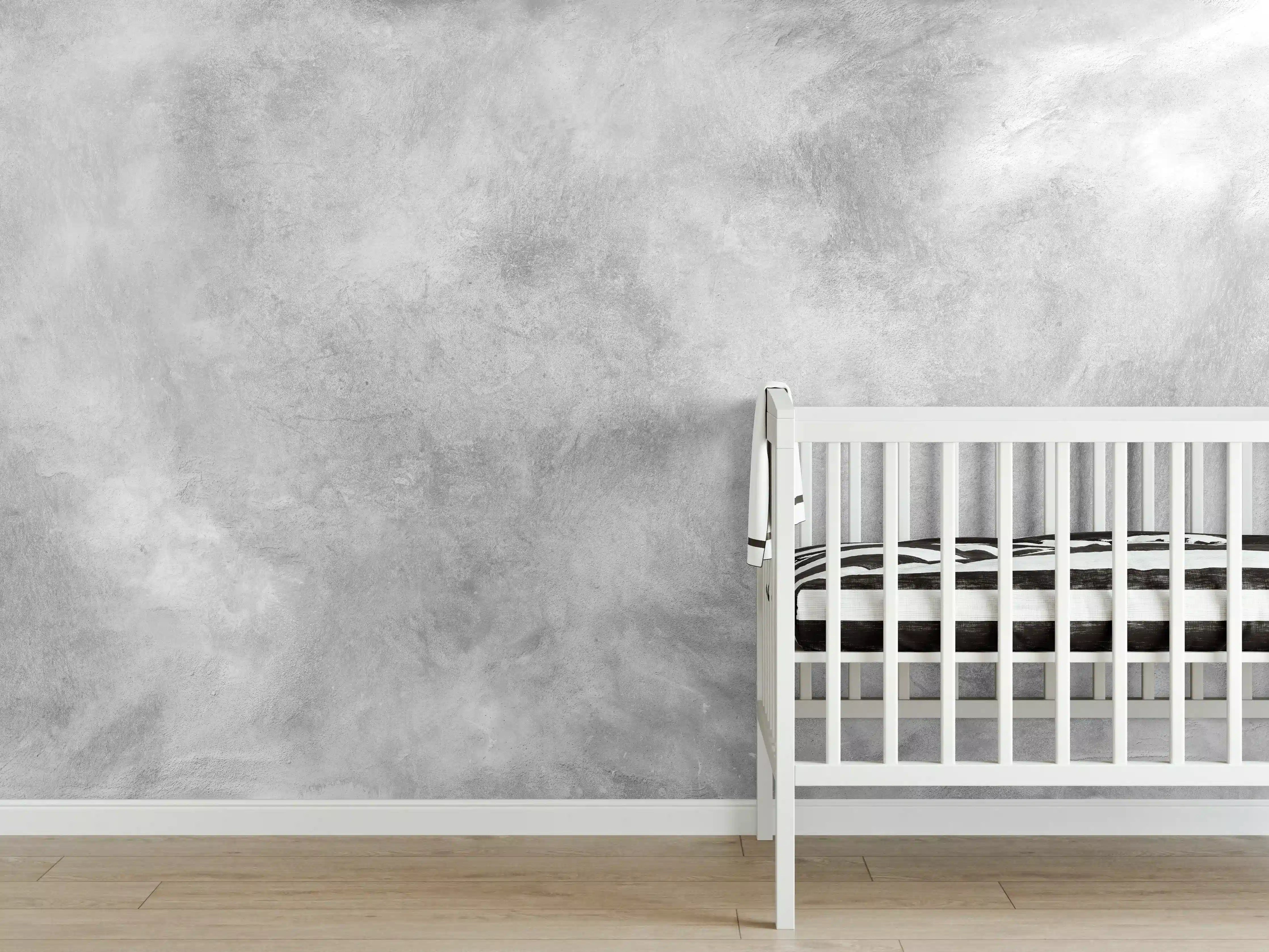 Babyzimmer Wandgestaltung - Gräuliches Marmor Design