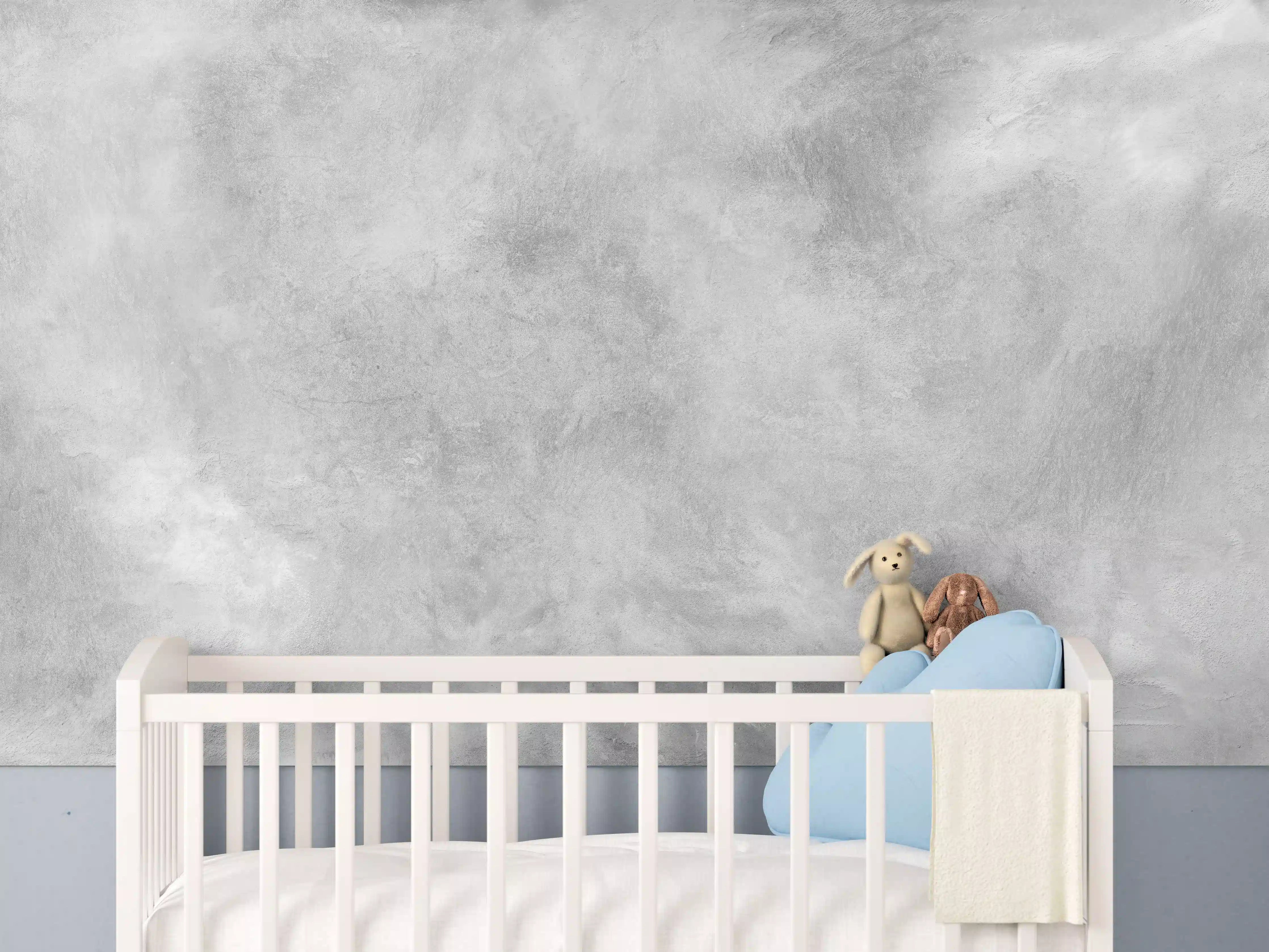 Babyzimmer Wandgestaltung - Gräuliches Marmor Design