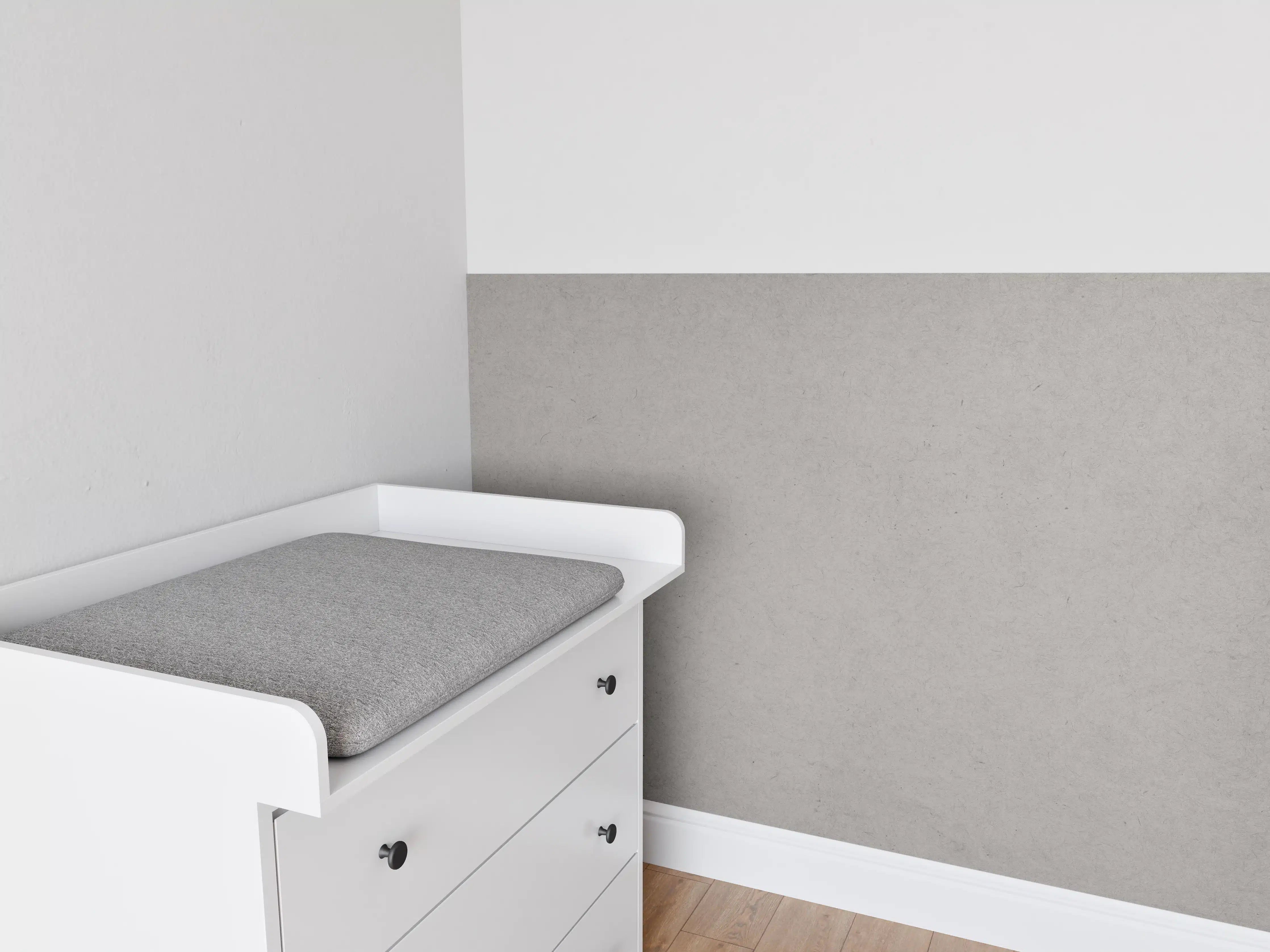 Babyzimmer Wandgestaltung - Gräuliches Papier