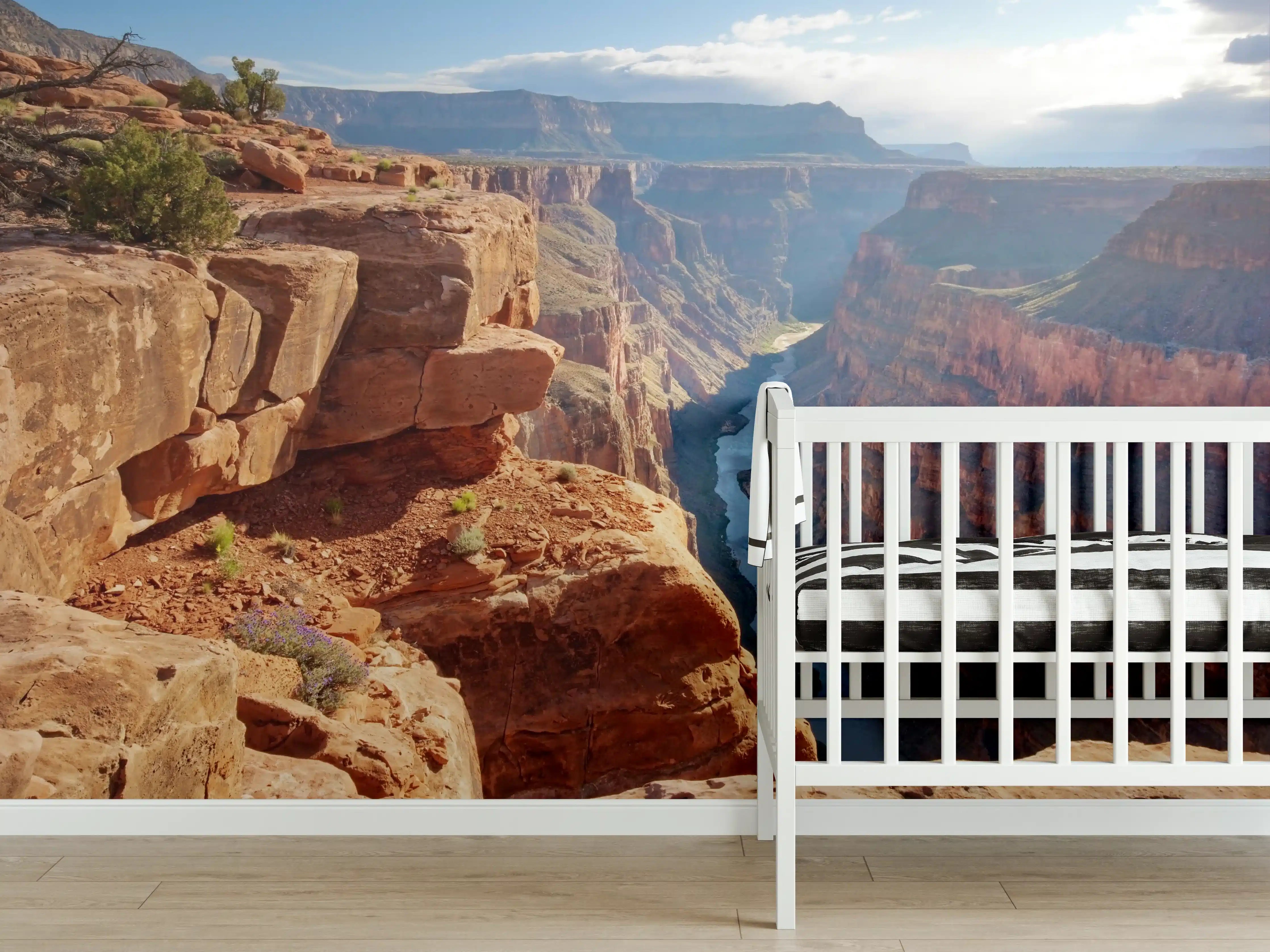 Babyzimmer Wandgestaltung - Grand Canyon Flusslandschaft mit rotem Gestein
