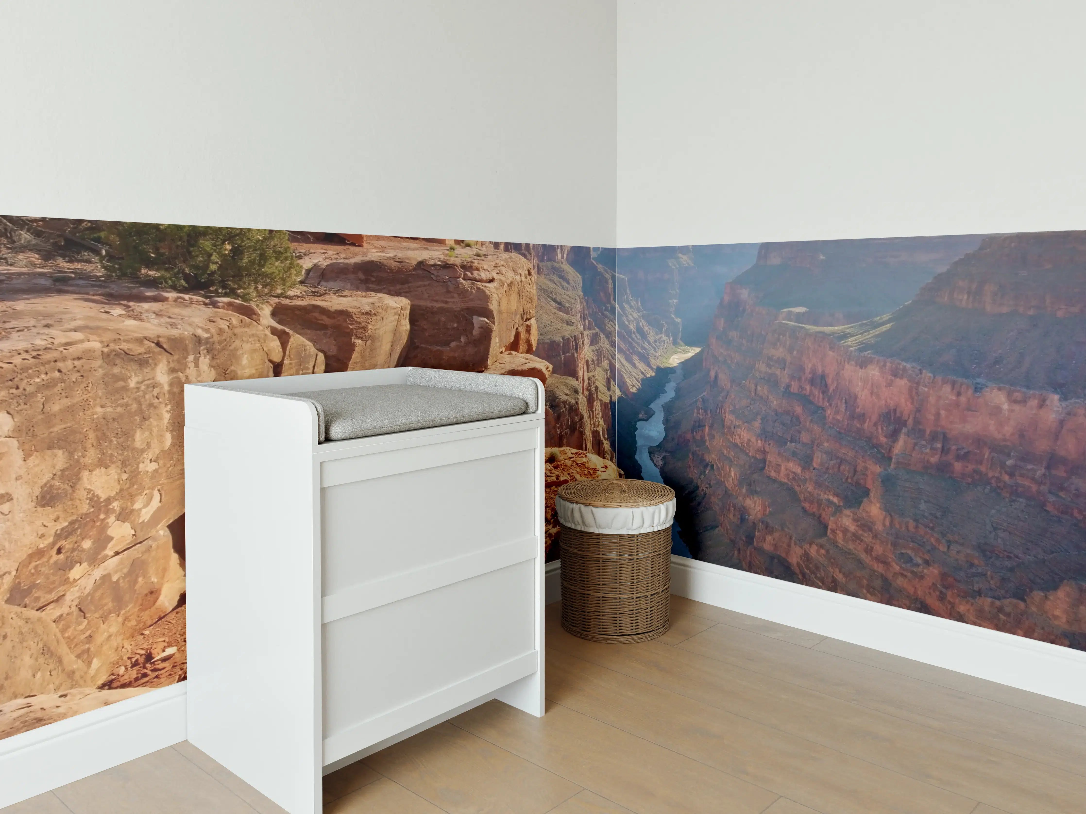 Babyzimmer Wandgestaltung - Grand Canyon Flusslandschaft mit rotem Gestein