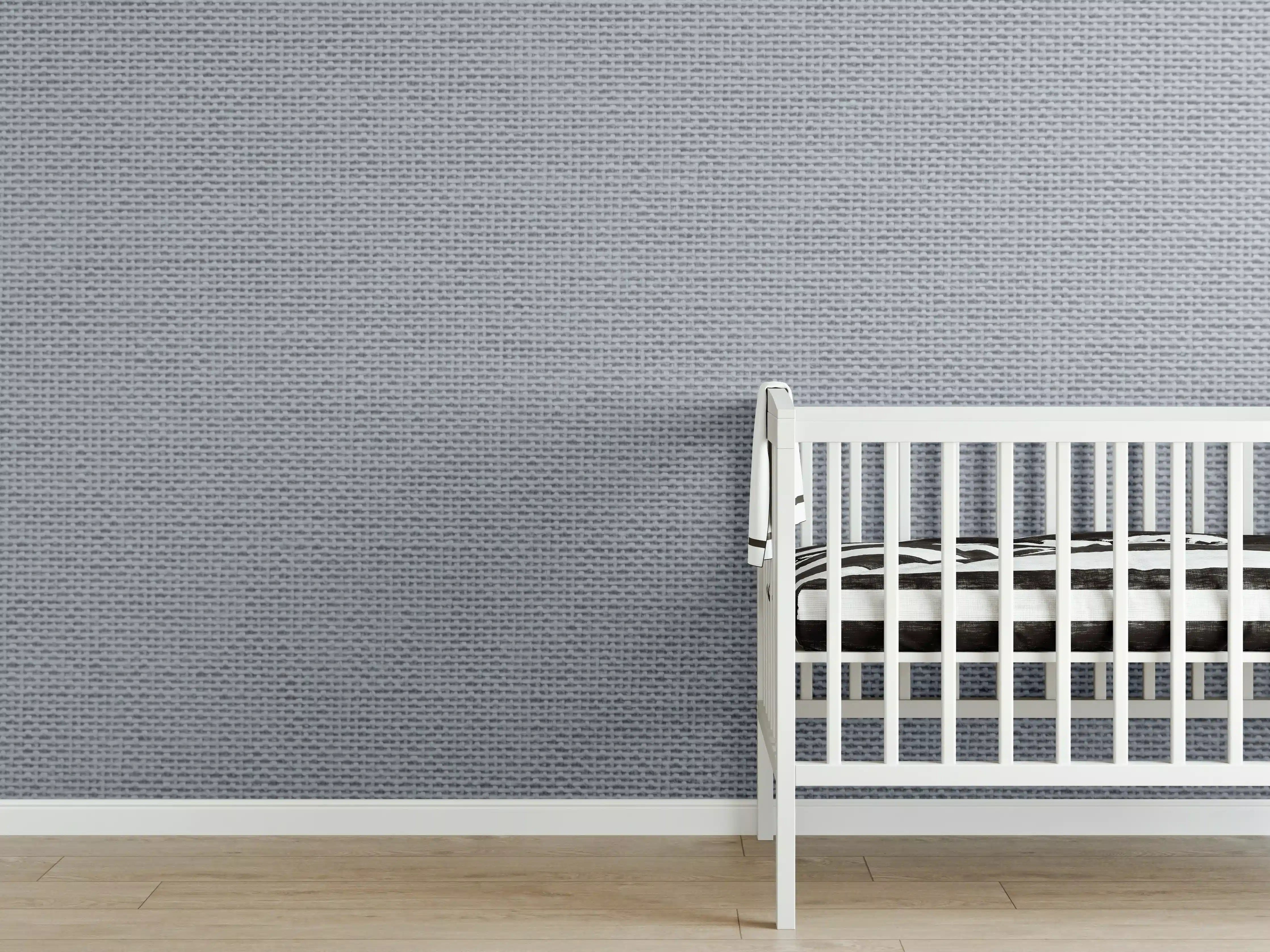 Babyzimmer Wandgestaltung - Grau gewebte Wolle