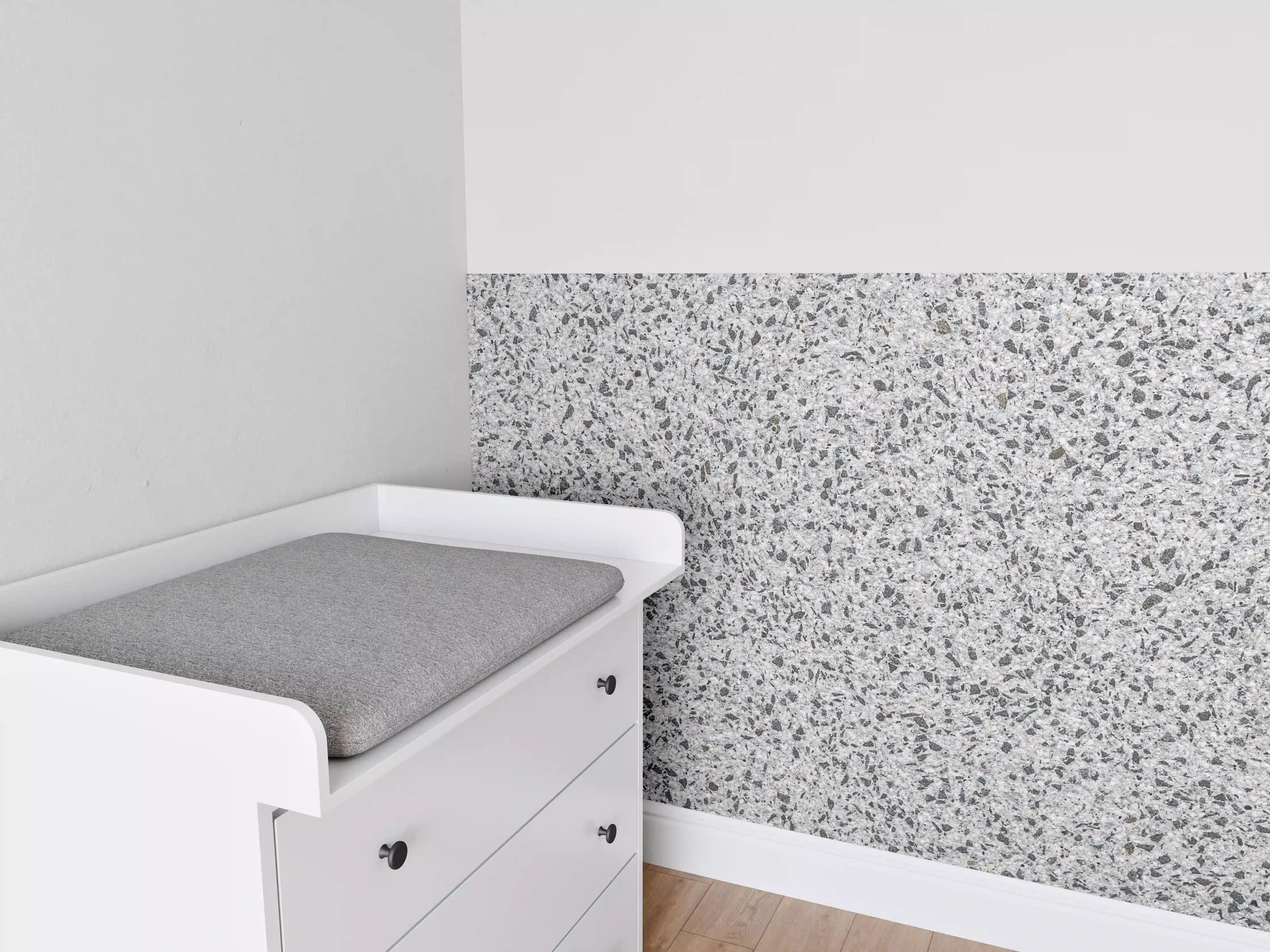Babyzimmer Wandgestaltung - Grau-marmorierte Strukturoberfläche