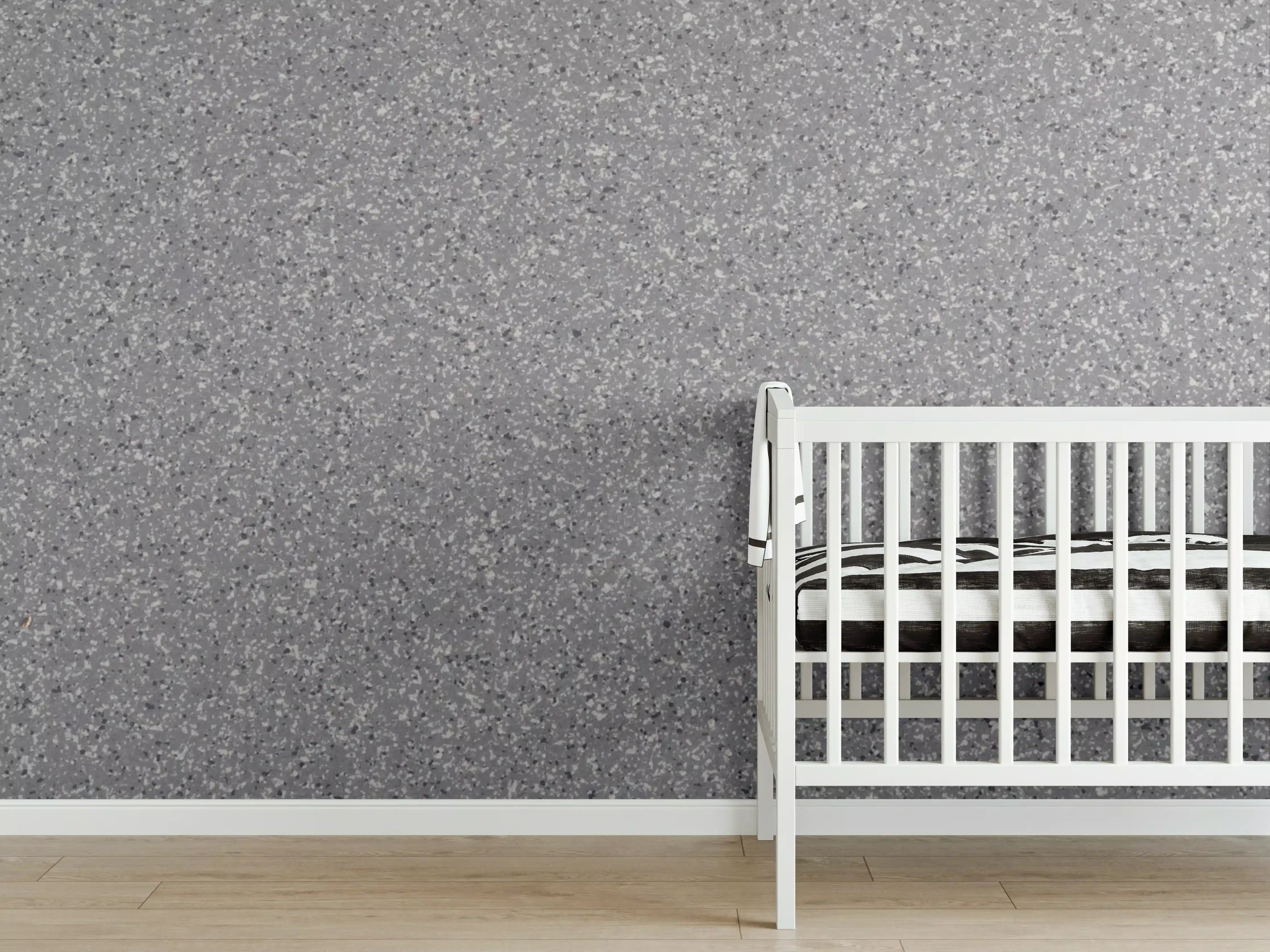 Babyzimmer Wandgestaltung - Grau strukturierte Wand im minimalistischen Stil