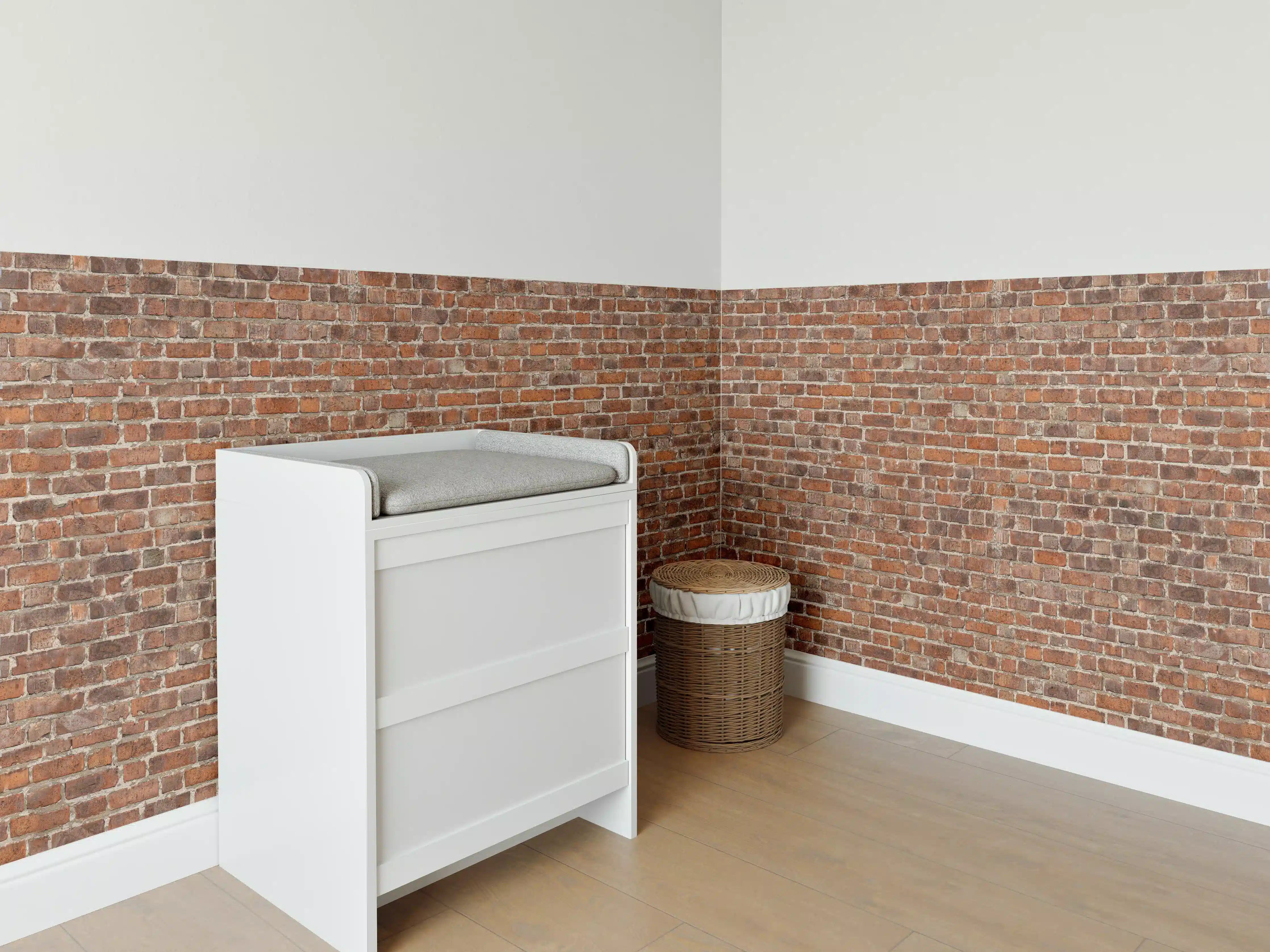 Babyzimmer Wandgestaltung - Graue Backsteinmotive