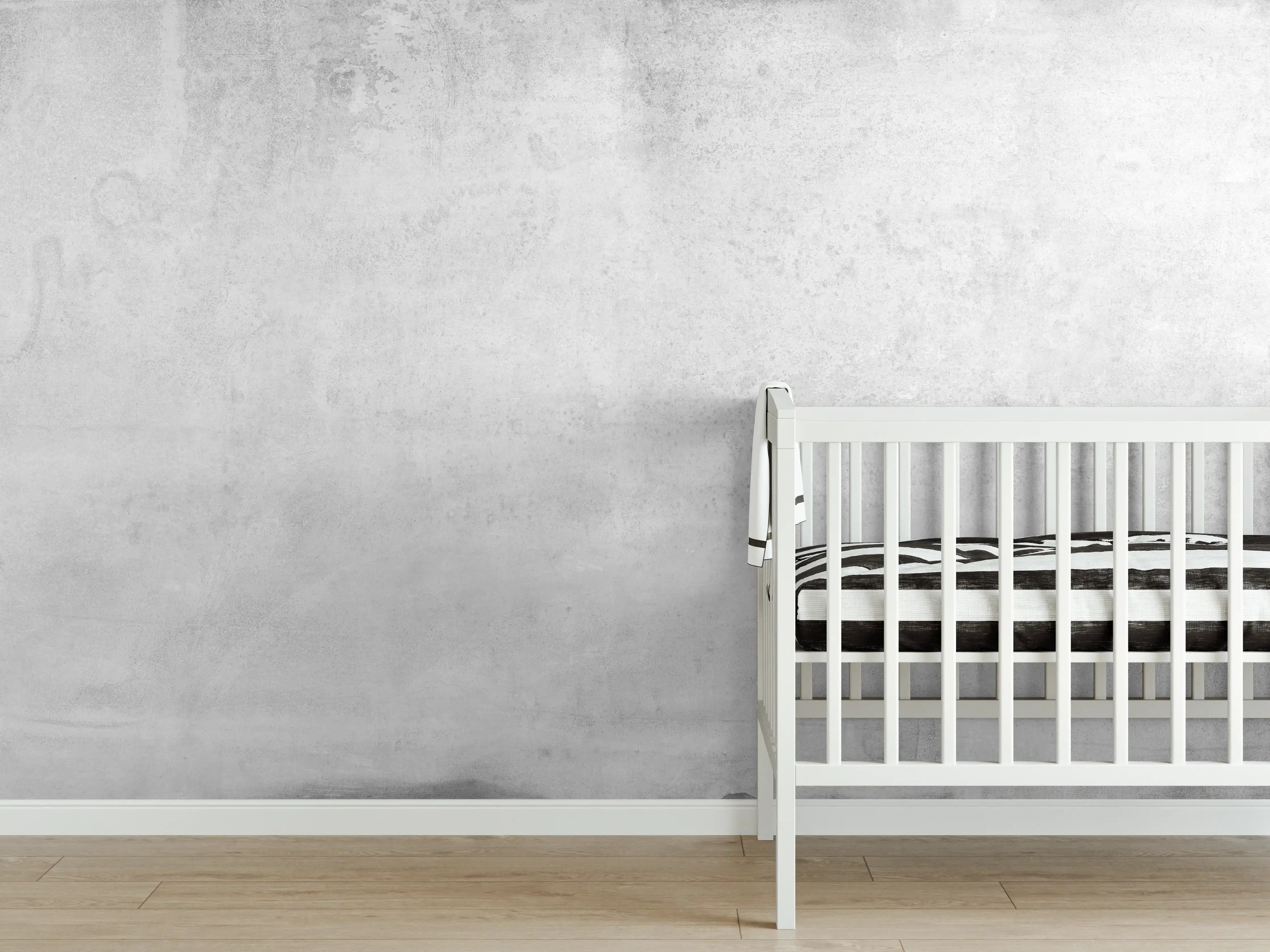 Babyzimmer Wandgestaltung - Graue Grunge Betonwand
