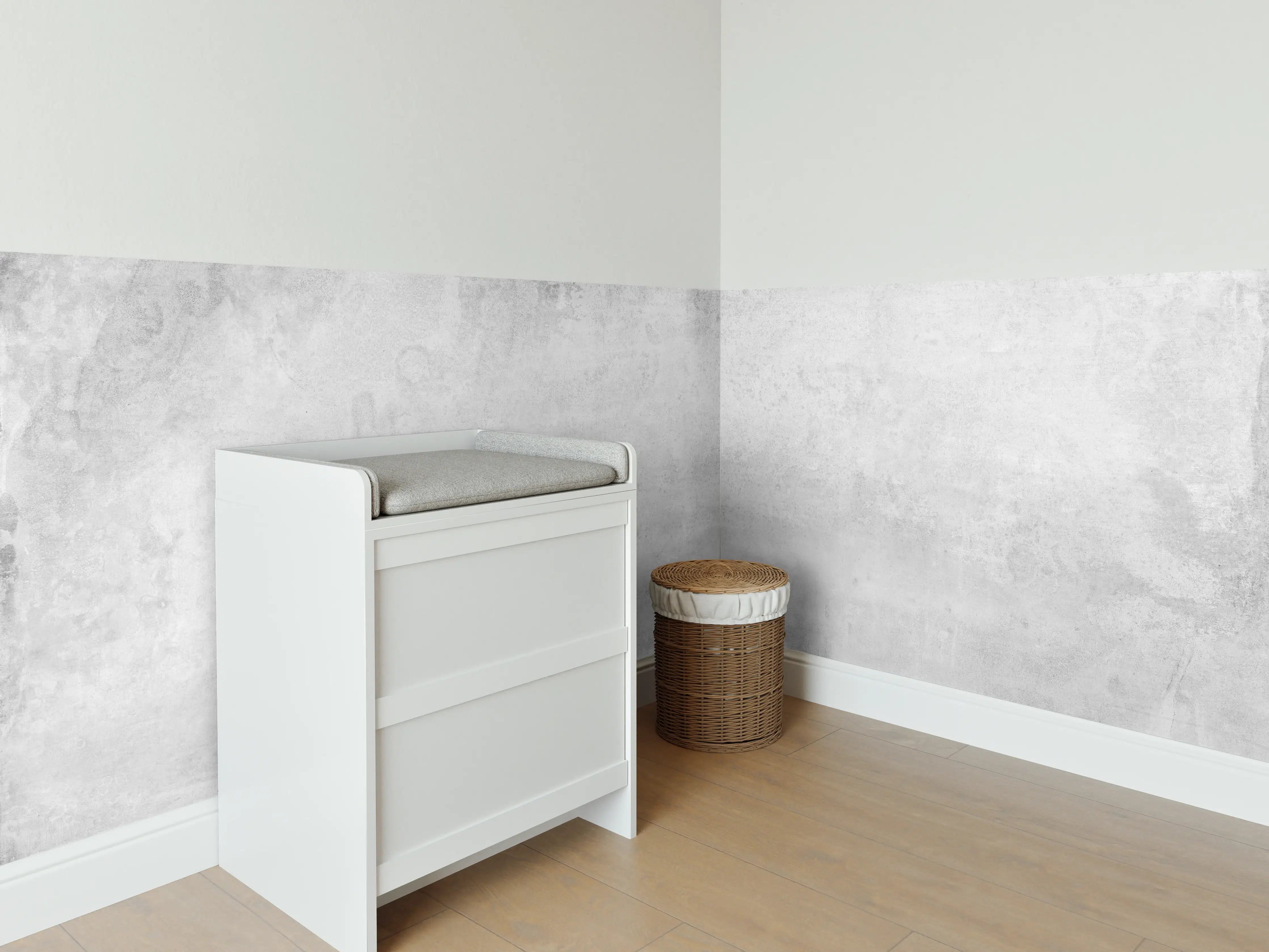 Babyzimmer Wandgestaltung - Graue Grunge Betonwand
