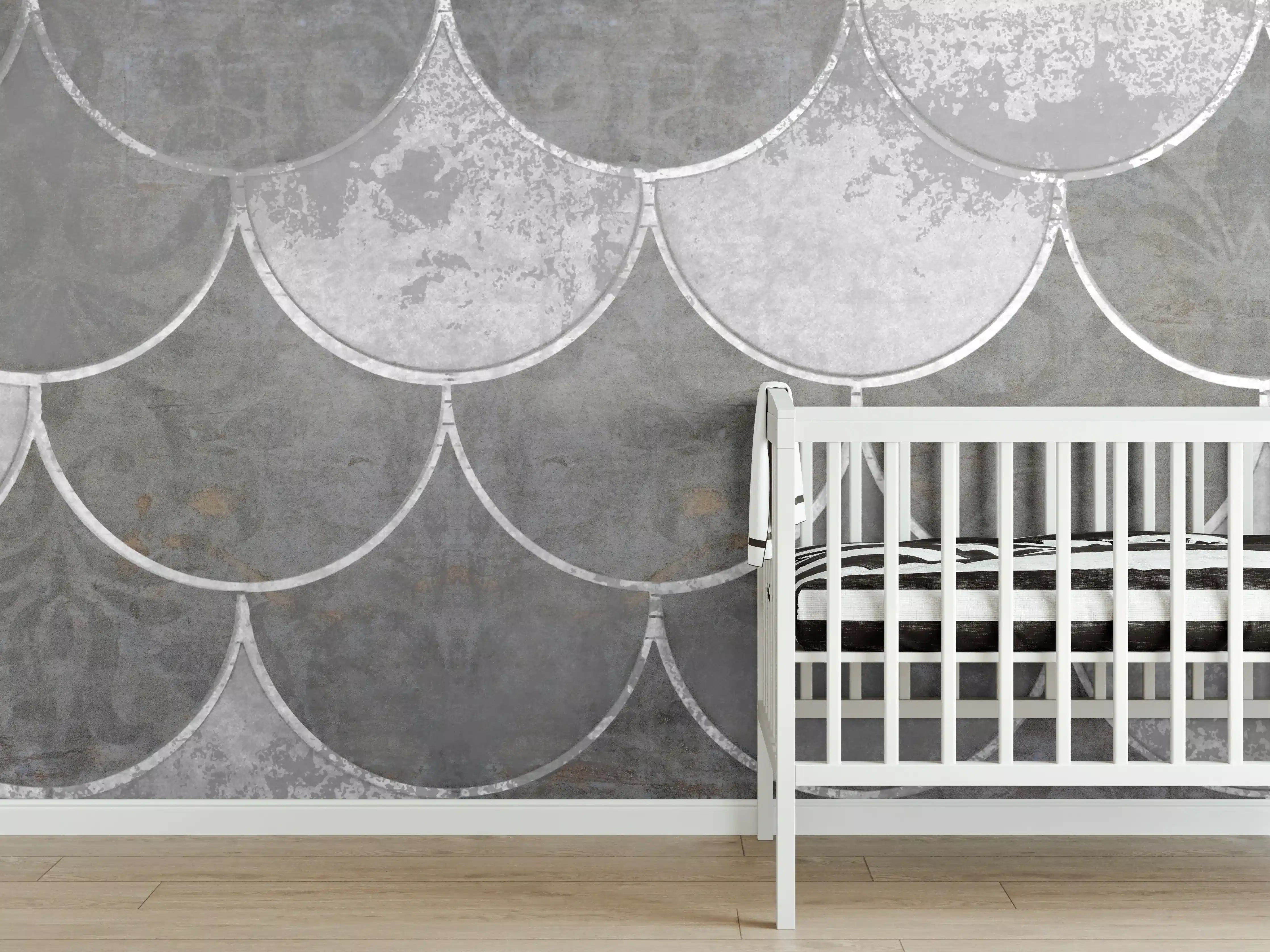 Babyzimmer Wandgestaltung - Graue Marmor-Textur Fliesen
