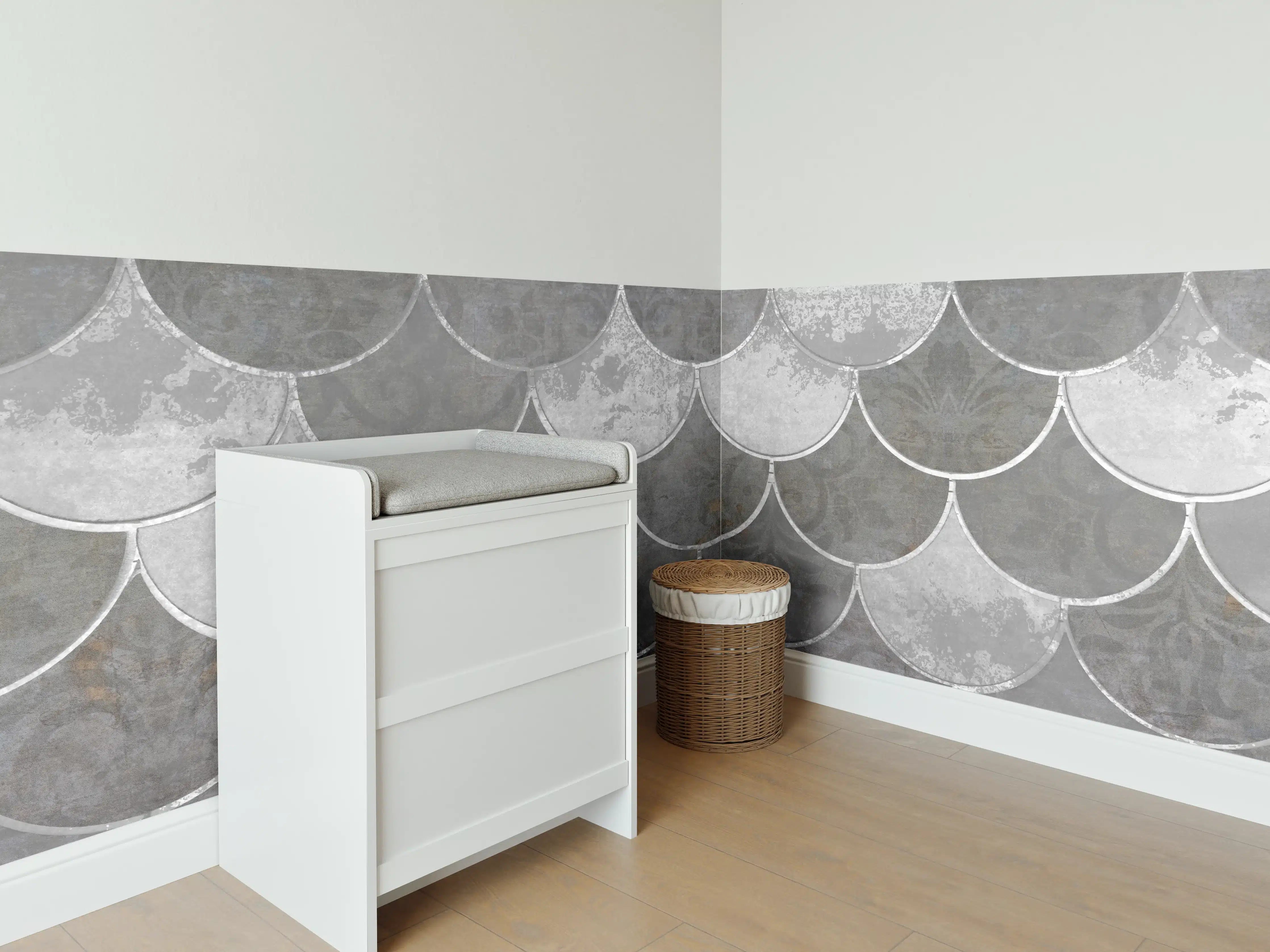 Babyzimmer Wandgestaltung - Graue Marmor-Textur Fliesen
