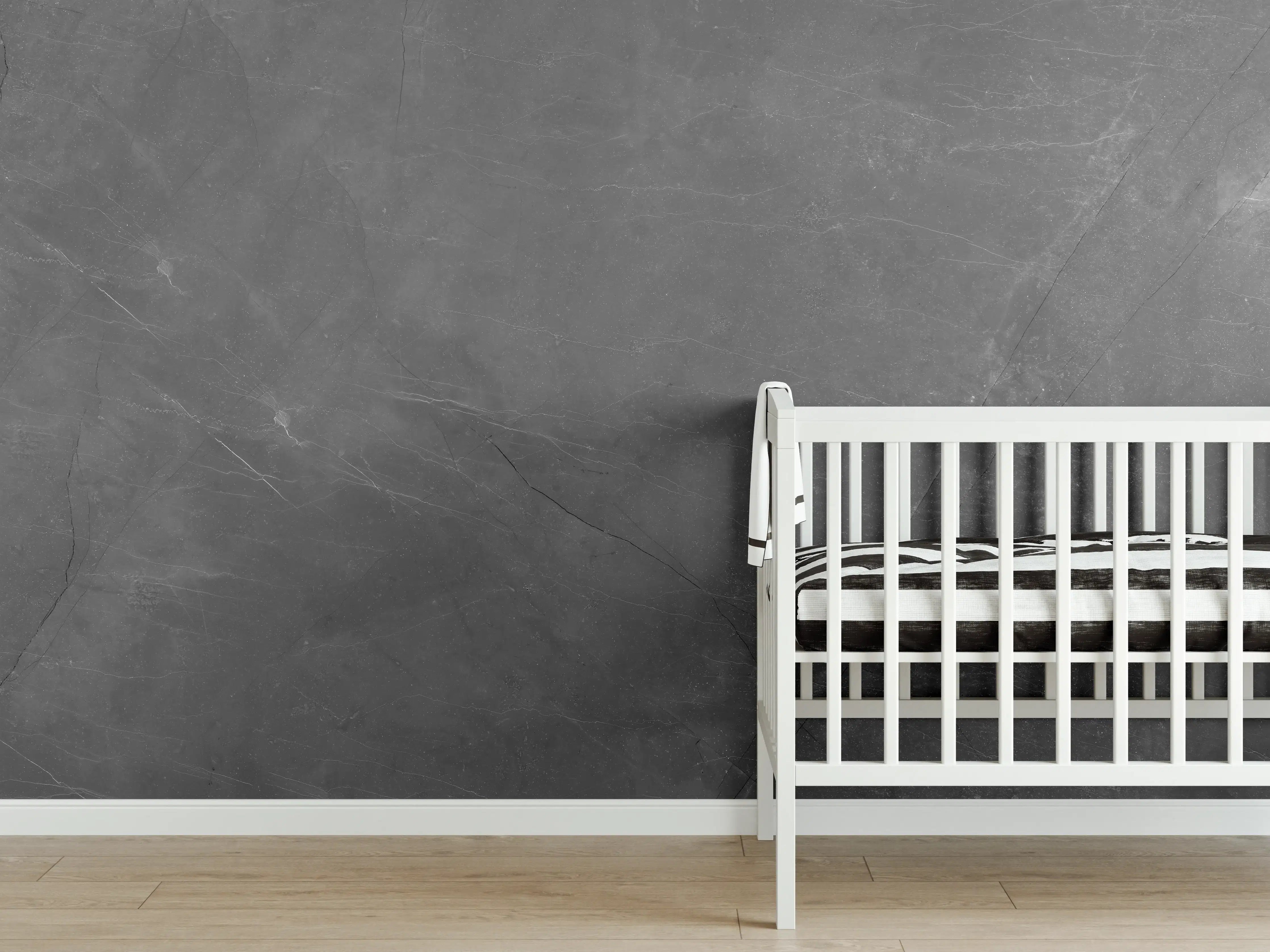 Babyzimmer Wandgestaltung - Graue Marmor Textur mit Adern