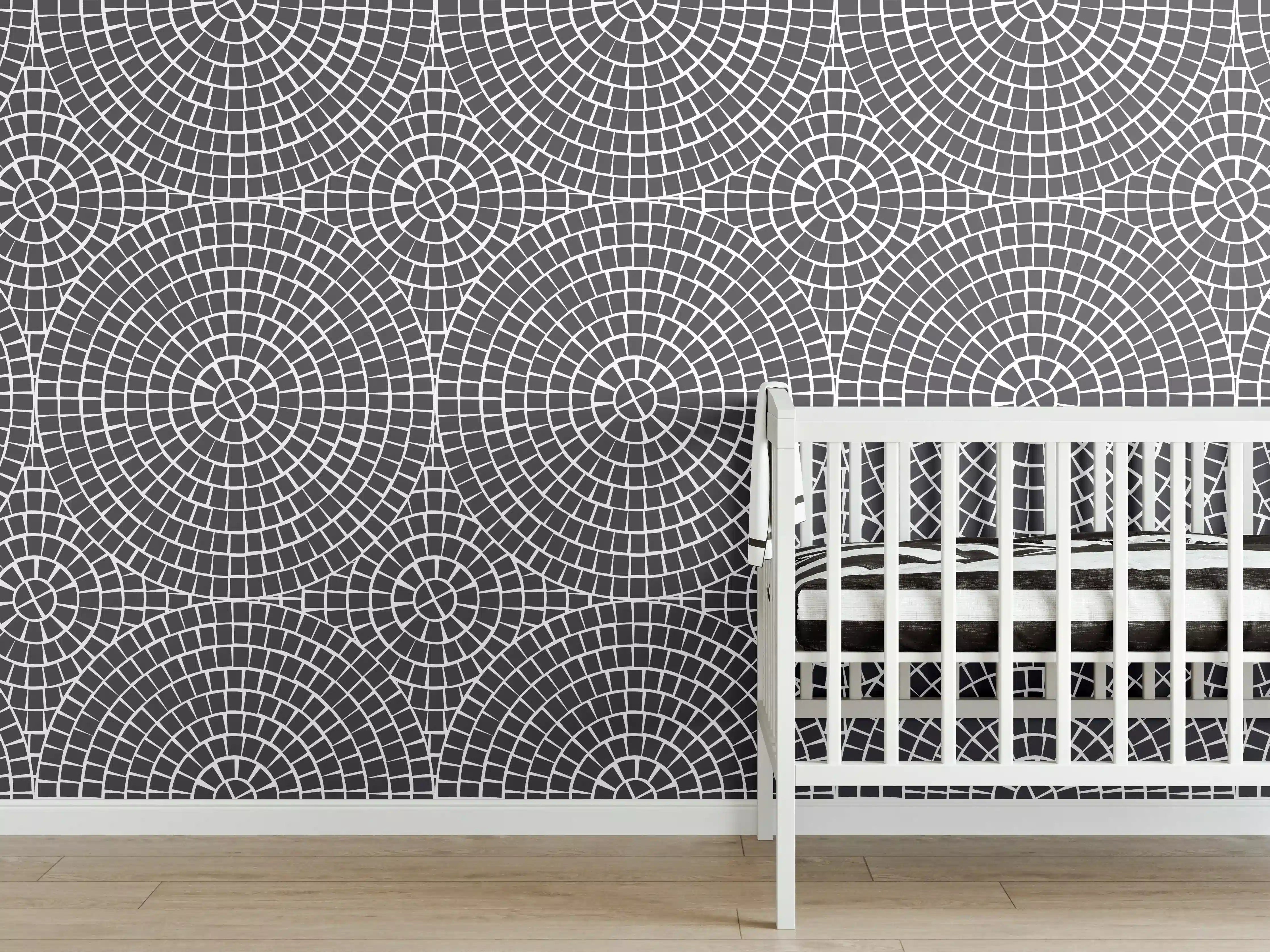 Babyzimmer Wandgestaltung - Graue Mosaikfliese für stilvolle Räume