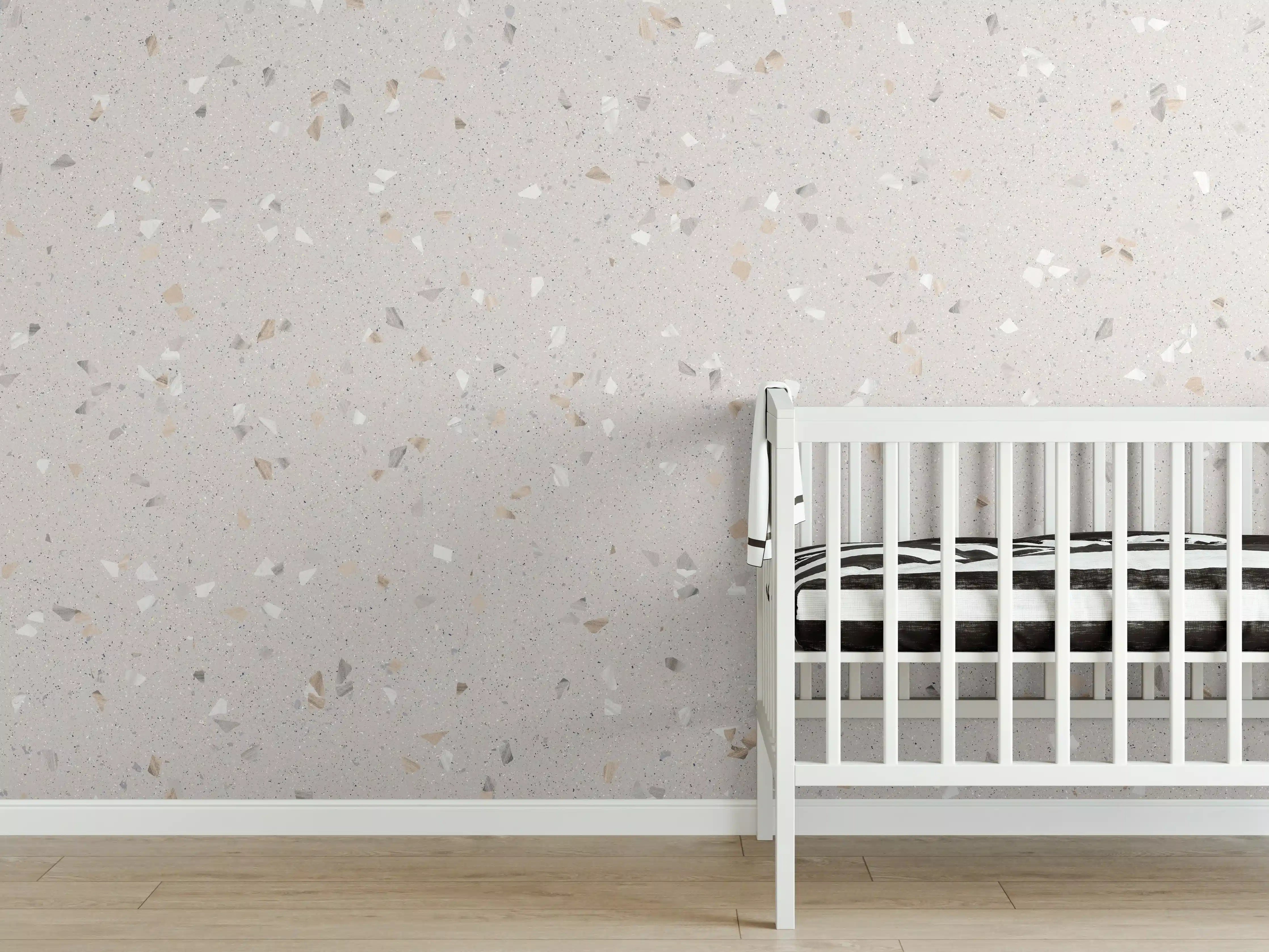 Babyzimmer Wandgestaltung - Graue Mosaiksteine
