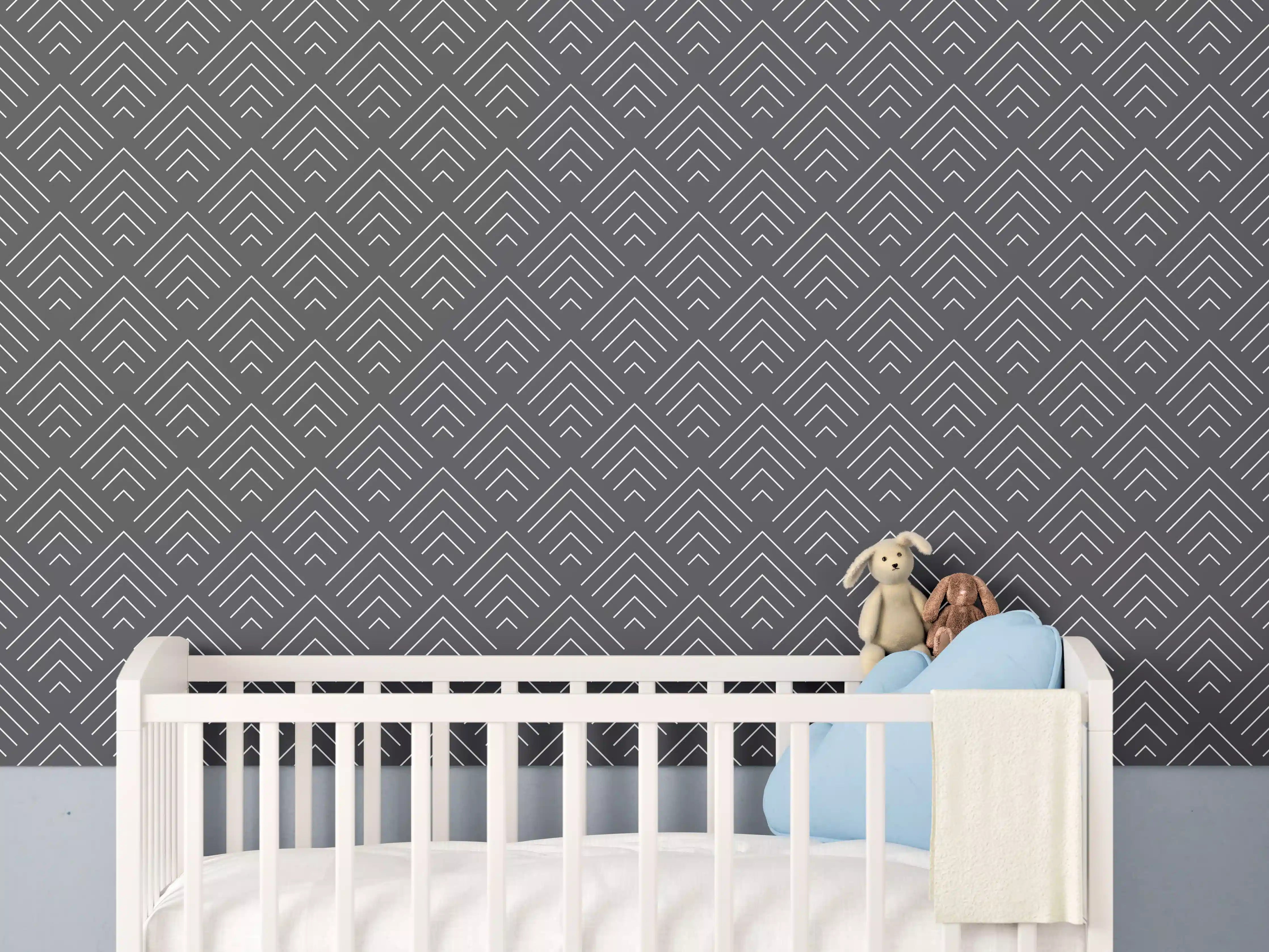 Babyzimmer Wandgestaltung - Graue Symmetria-Incanto-Textur