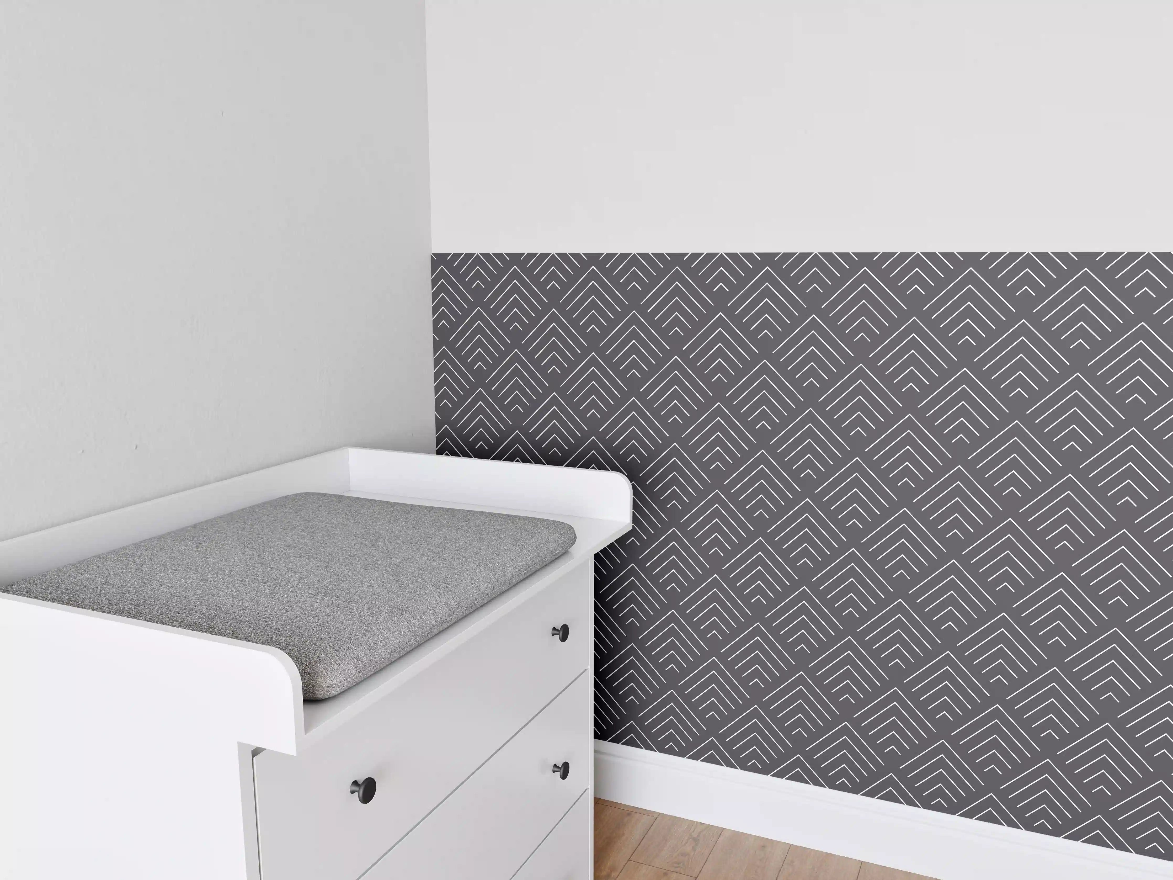 Babyzimmer Wandgestaltung - Graue Symmetria-Incanto-Textur
