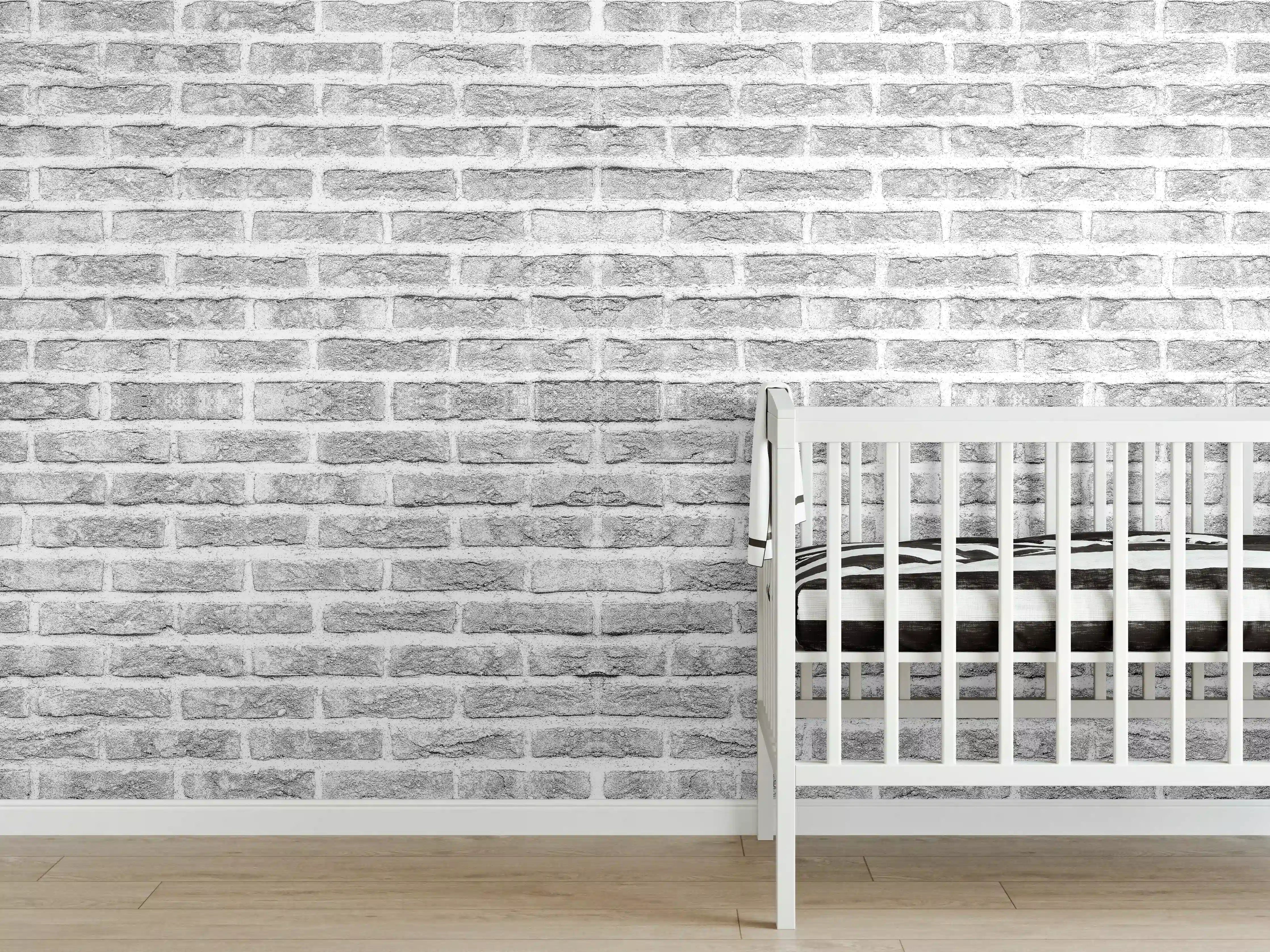 Babyzimmer Wandgestaltung - Graue alte Ziegelwand