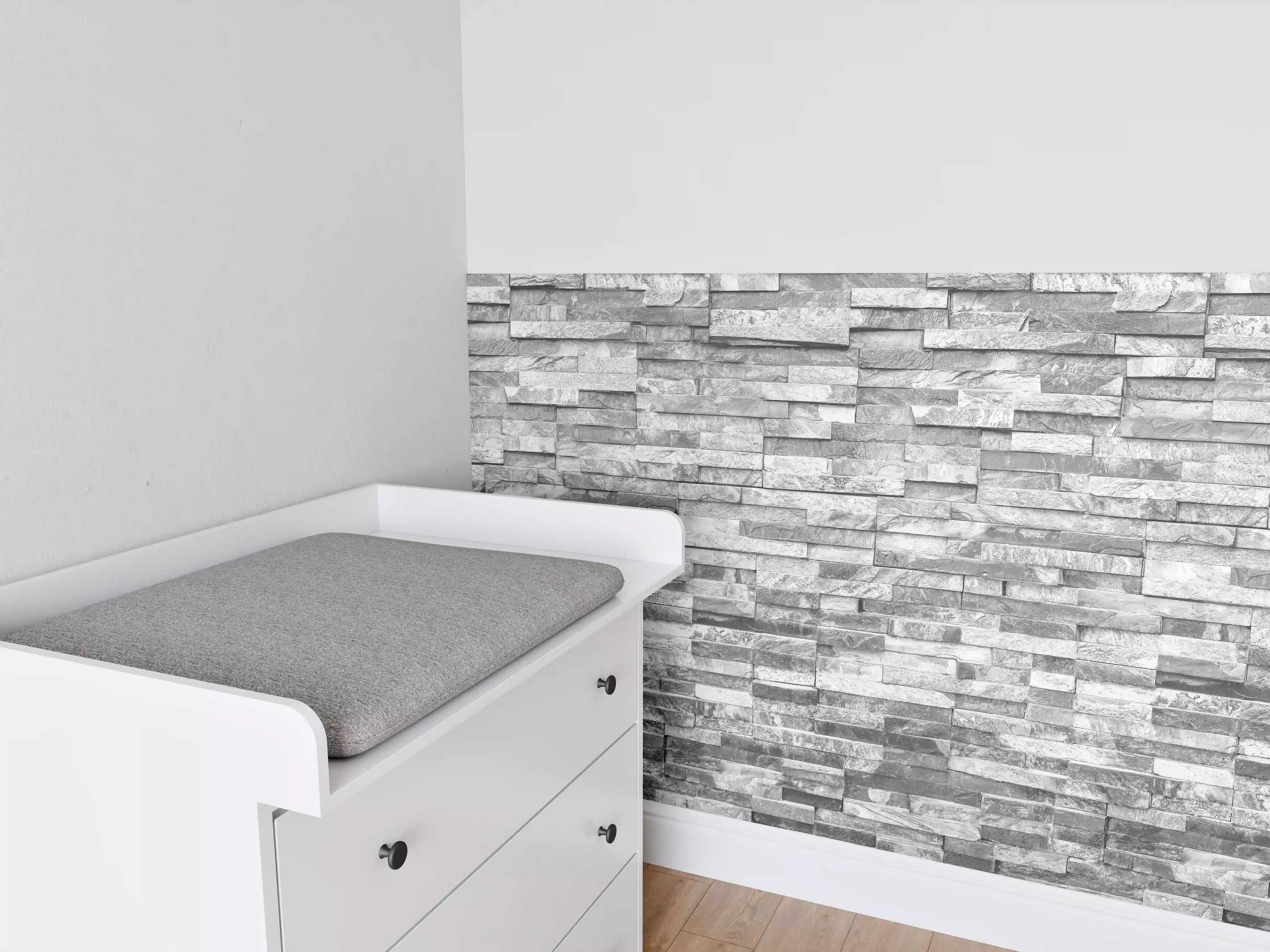 Babyzimmer Wandgestaltung - Graue moderne Ziegelwand