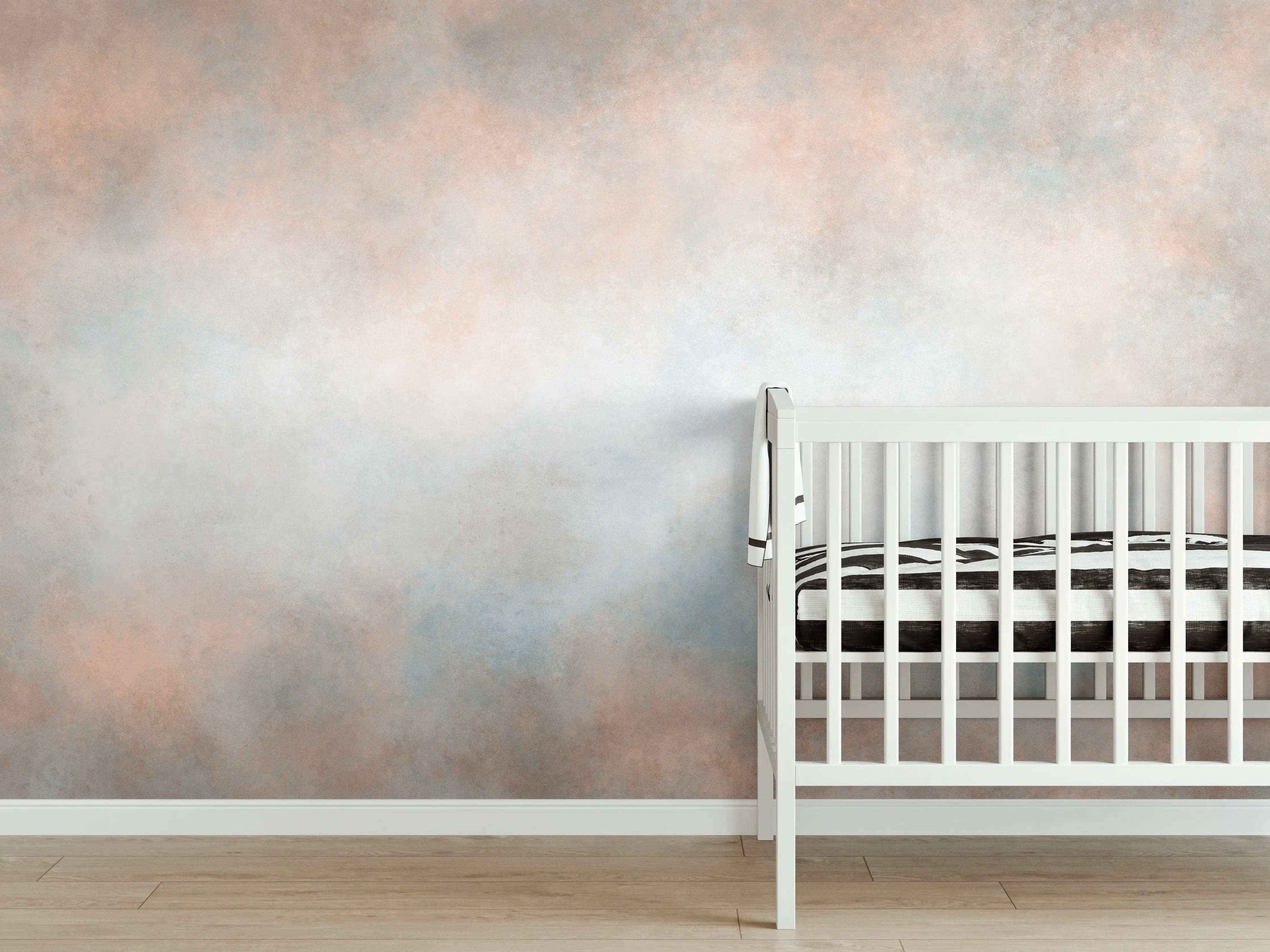 Babyzimmer Wandgestaltung - Graue und beige Wandtextur mit sanftem Farbverlauf