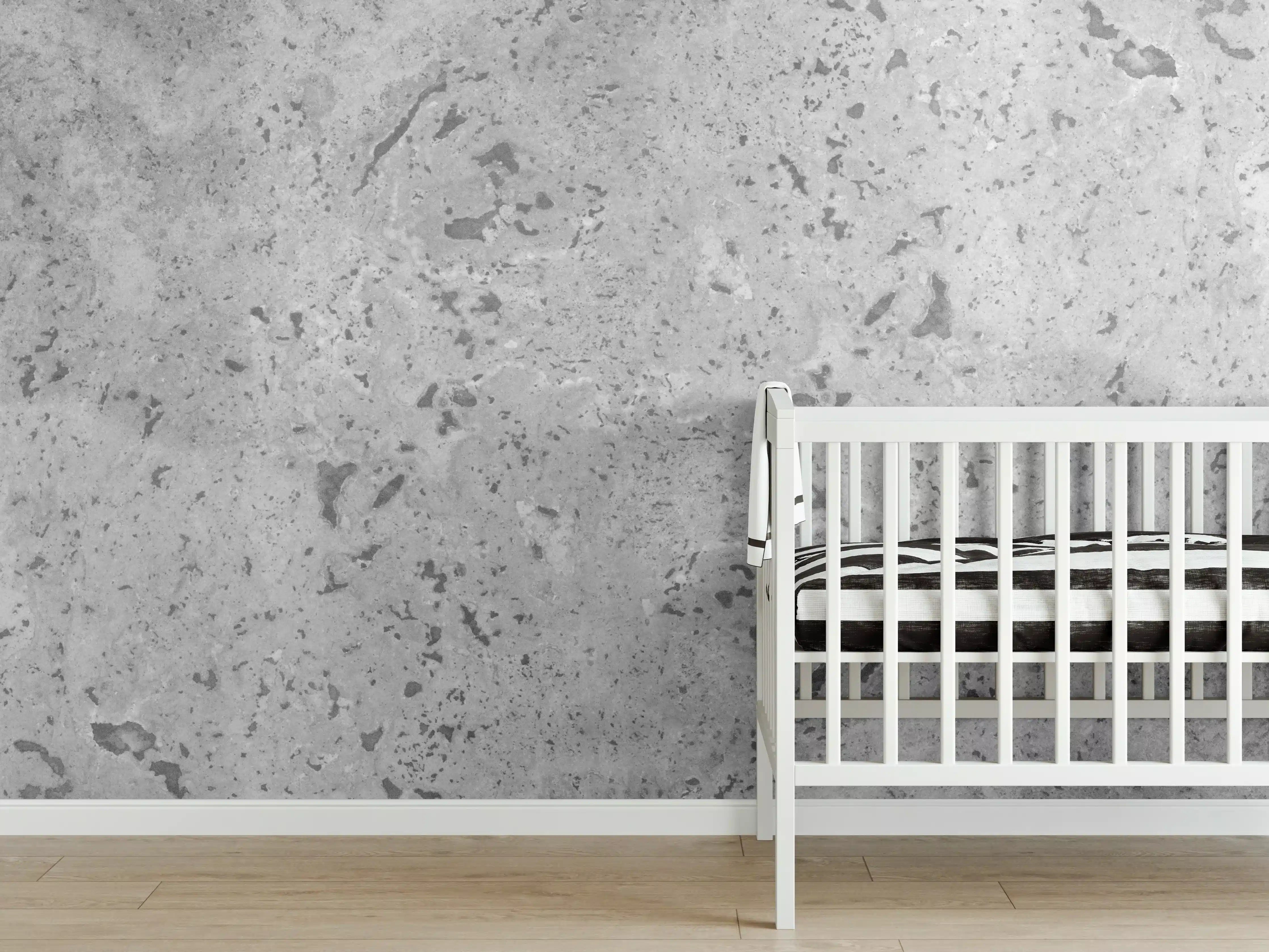 Babyzimmer Wandgestaltung - Grauer Beton