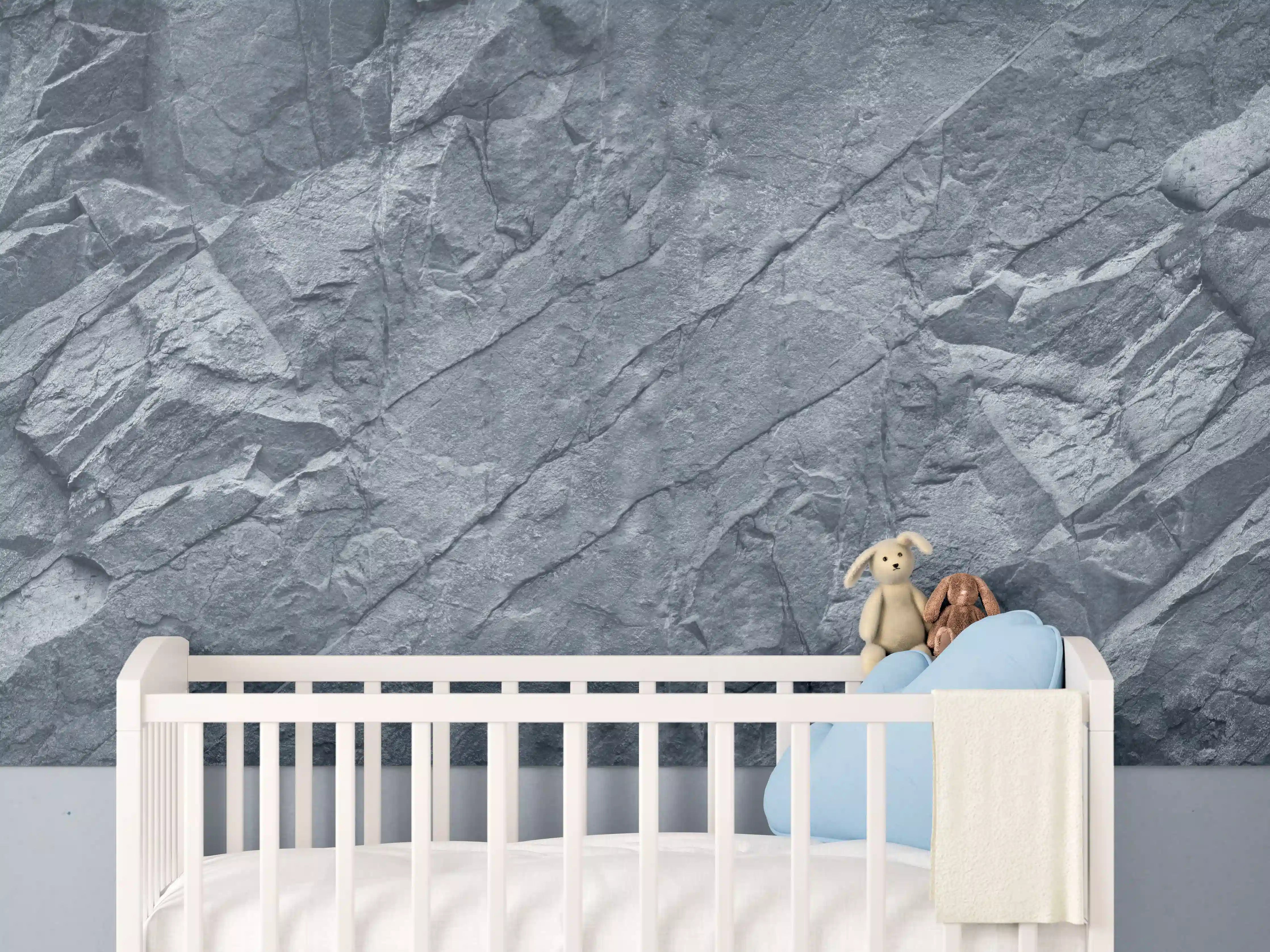 Babyzimmer Wandgestaltung - Grauer Fels