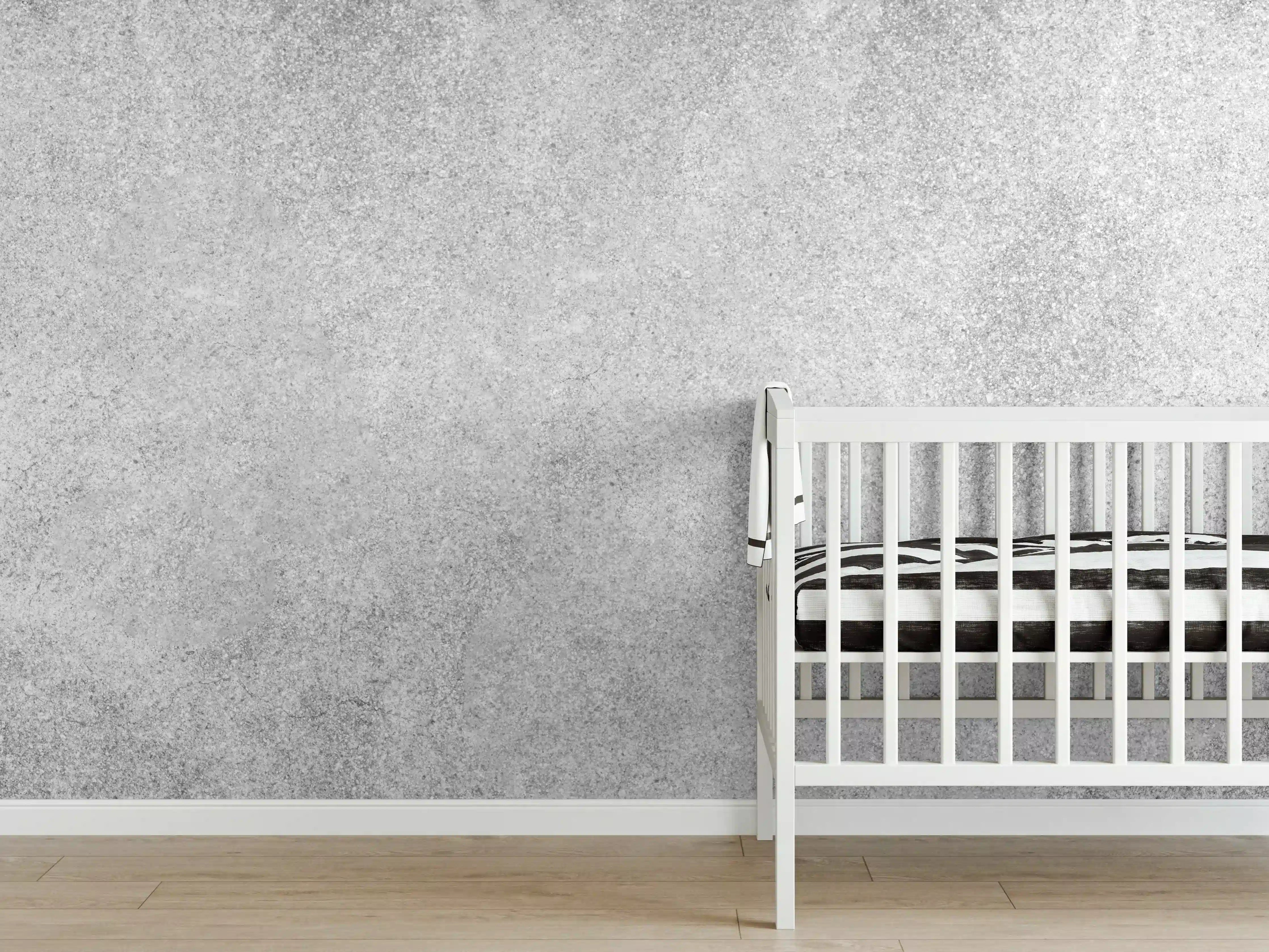 Babyzimmer Wandgestaltung - Grauer Kalkstein