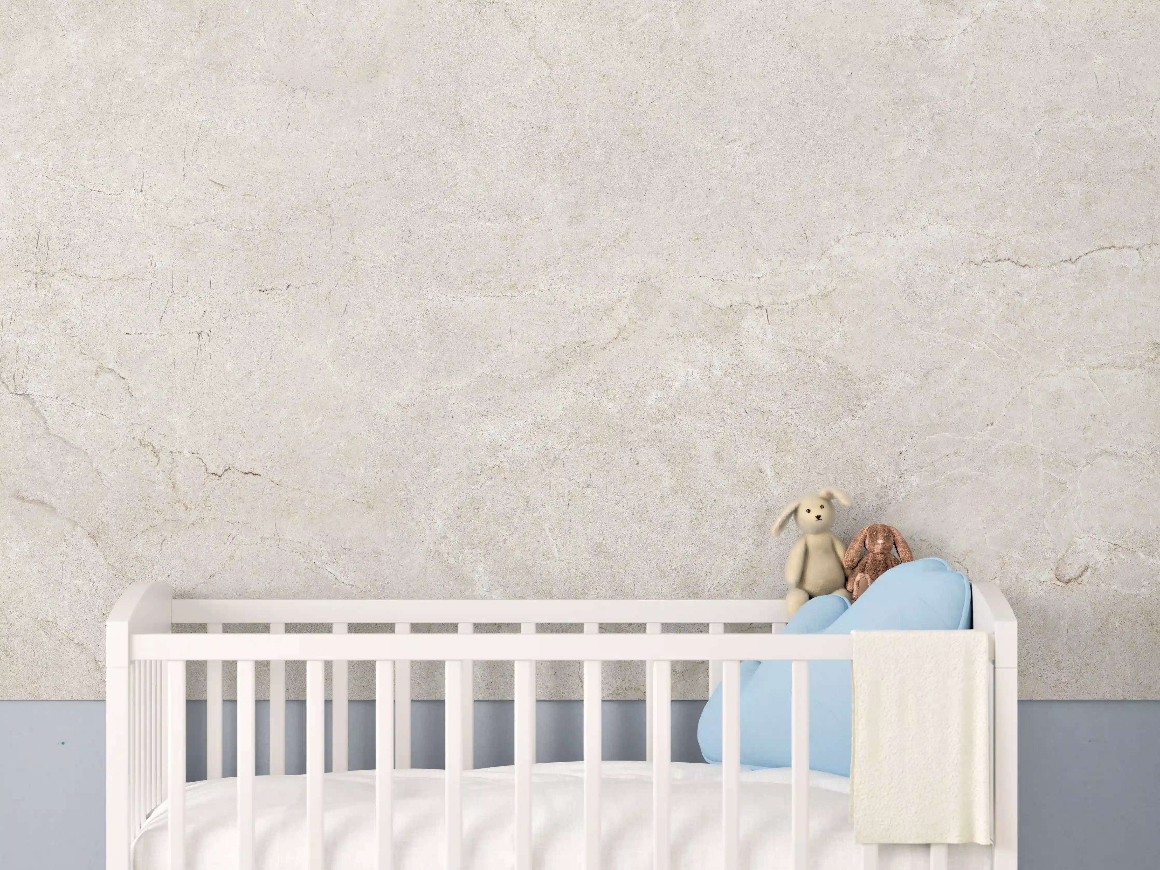 Babyzimmer Wandgestaltung - Grauer Marmor auf steinigem Hintergrund