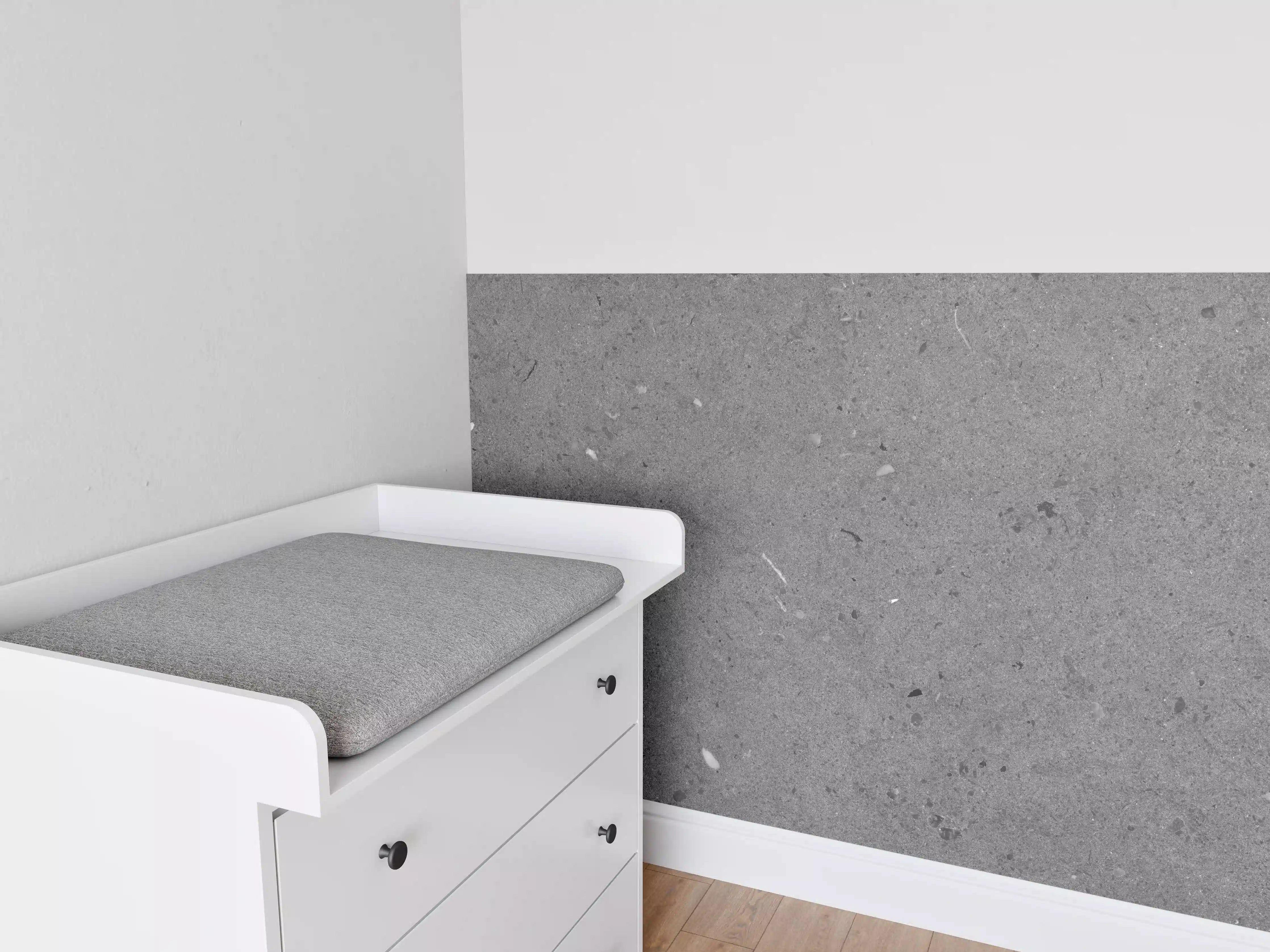 Babyzimmer Wandgestaltung - Grauer Marmor im Asphaltdesign